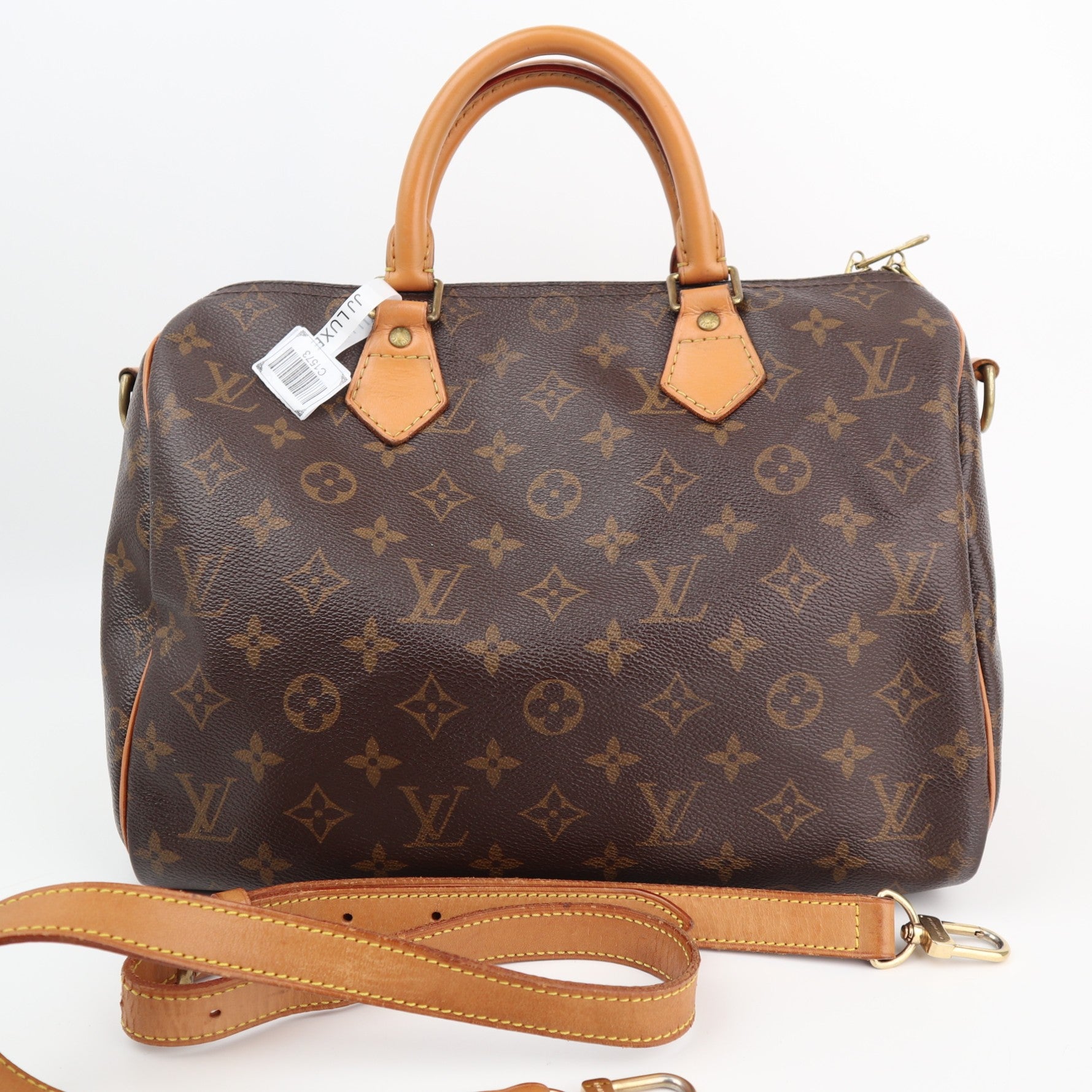 Louis Vuitton Monogram Speedy Bandoulière 30 Top Handle Bag C1573 | Pre-Owned Very Good Brown Monogram Canvas