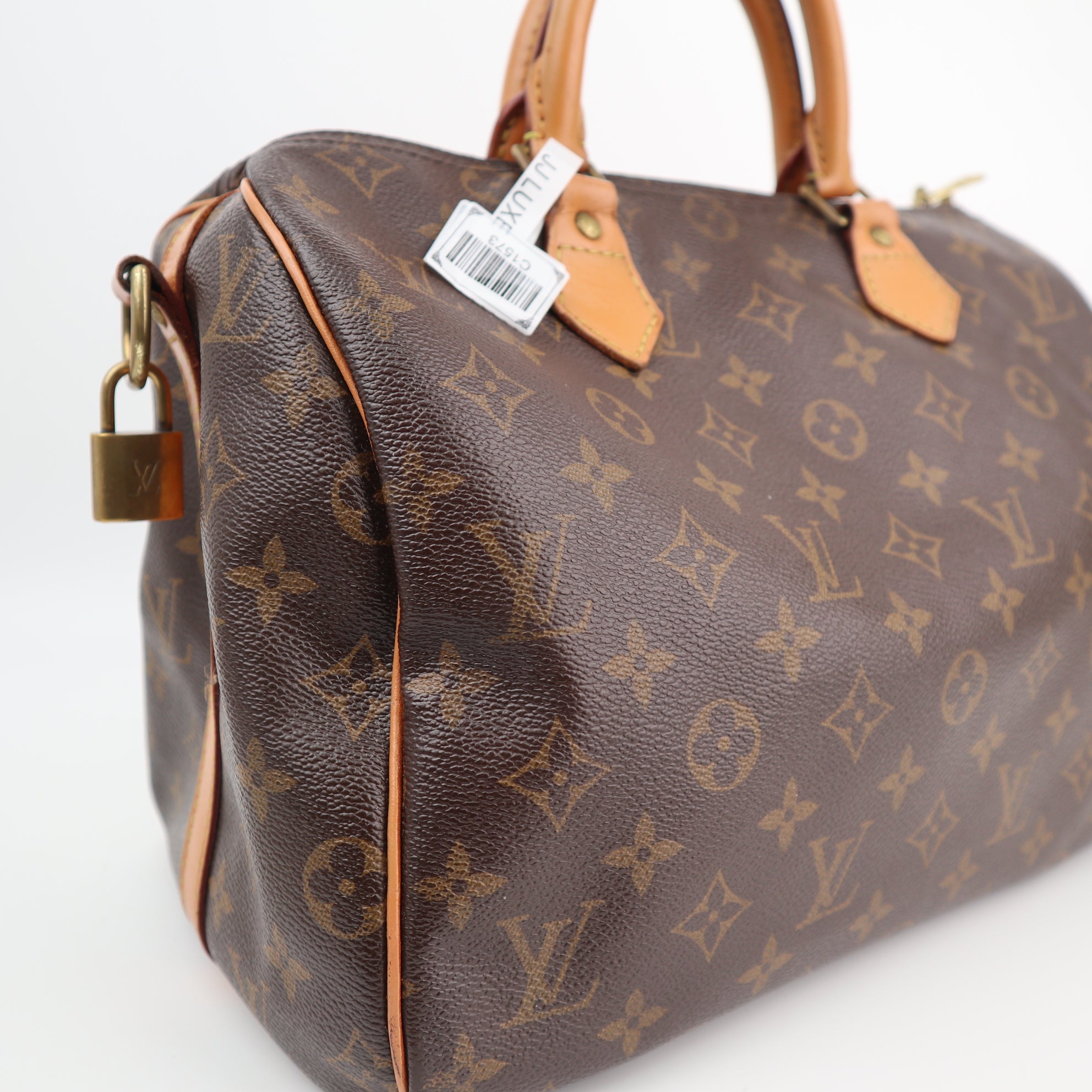 Louis Vuitton Monogram Speedy Bandoulière 30 Top Handle Bag C1573 | Pre-Owned Very Good Brown Monogram Canvas