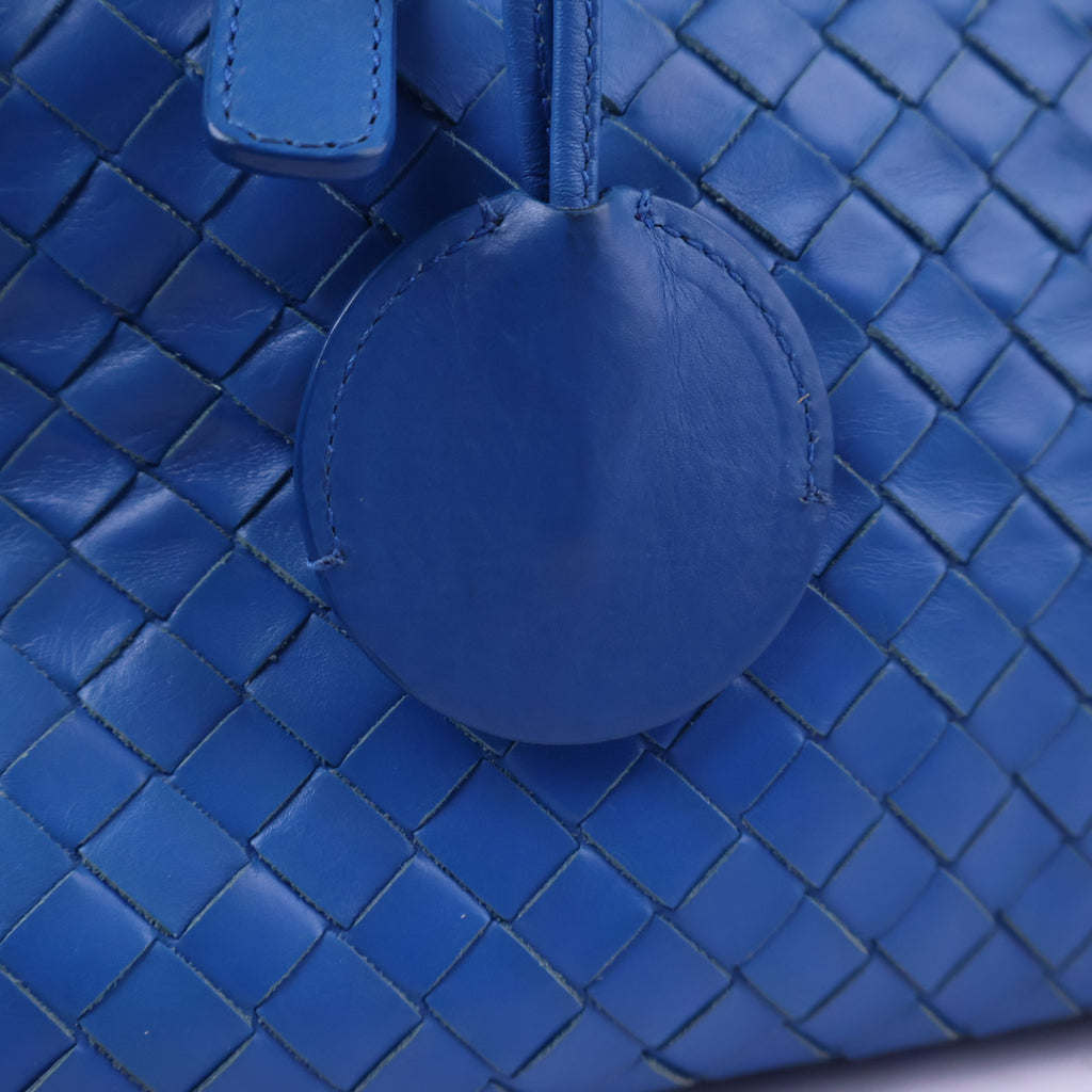 Bottega Veneta Blue Intrecciato Woven Nappa Leather Roma Bag Tote Bag J3167 | Pre-Owned Excellent Blue Leather