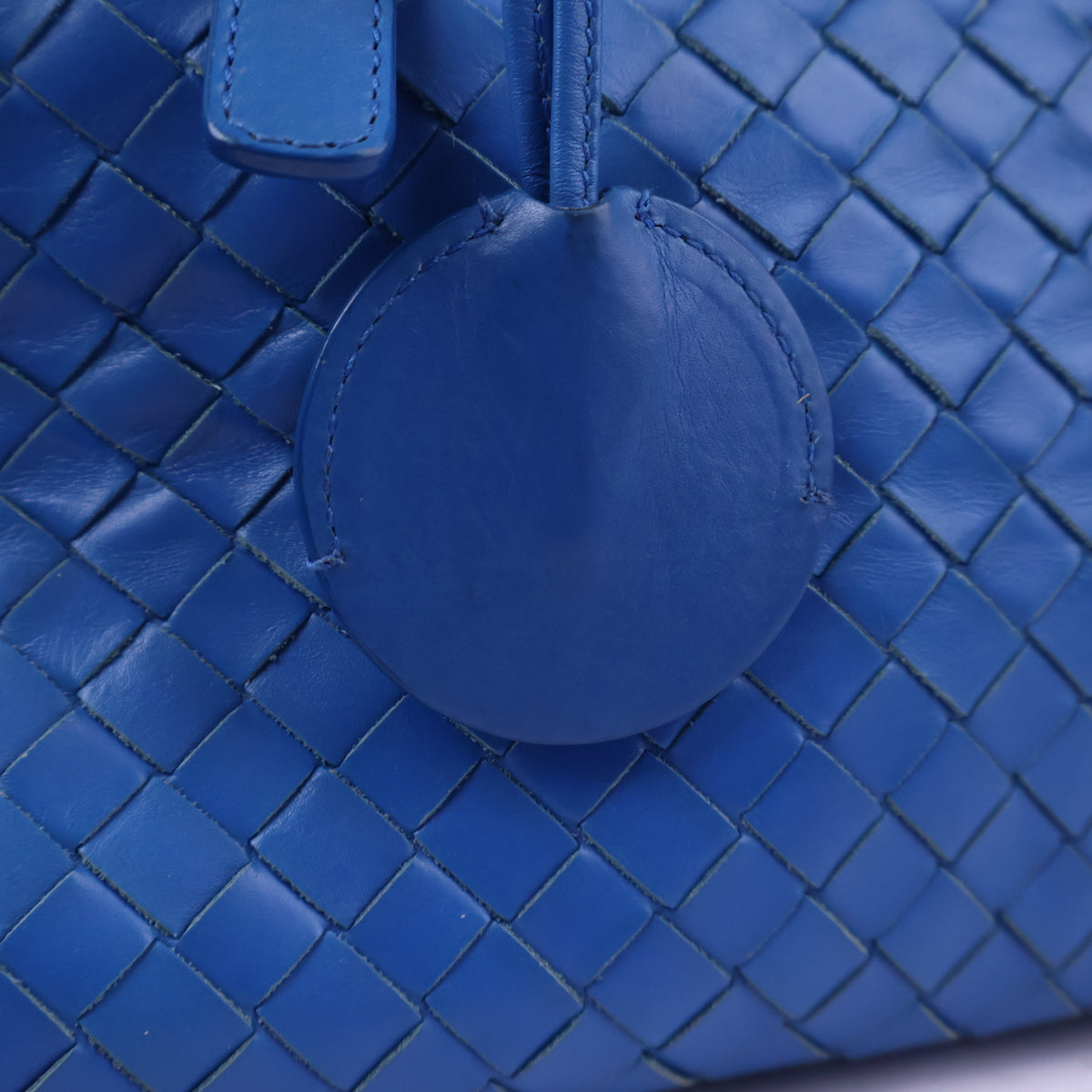 Bottega Veneta Blue Intrecciato Woven Nappa Leather Roma Bag Tote Bag J3167 | Pre-Owned Excellent Blue Leather