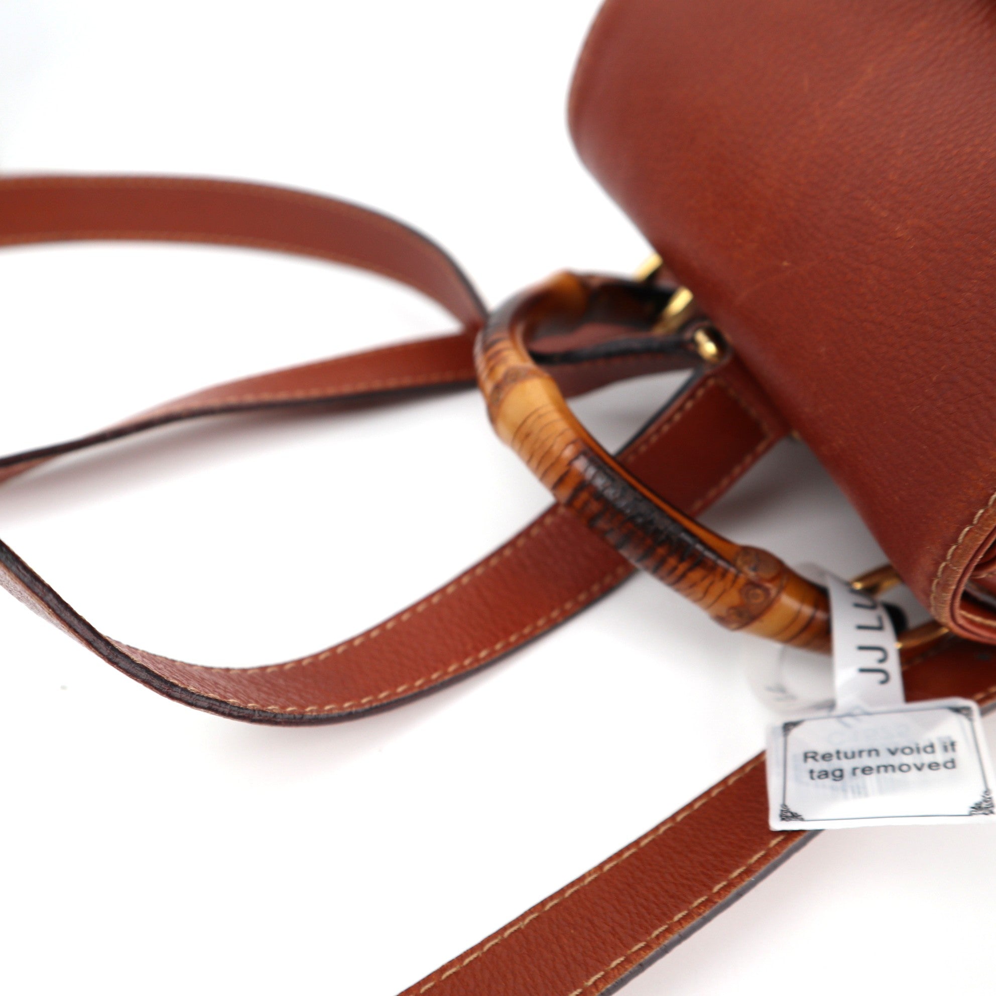 Gucci Vintage Bamboo Backpack Brown Leather Backpack C1575 | Pre-Owned Very Good Brown Leather