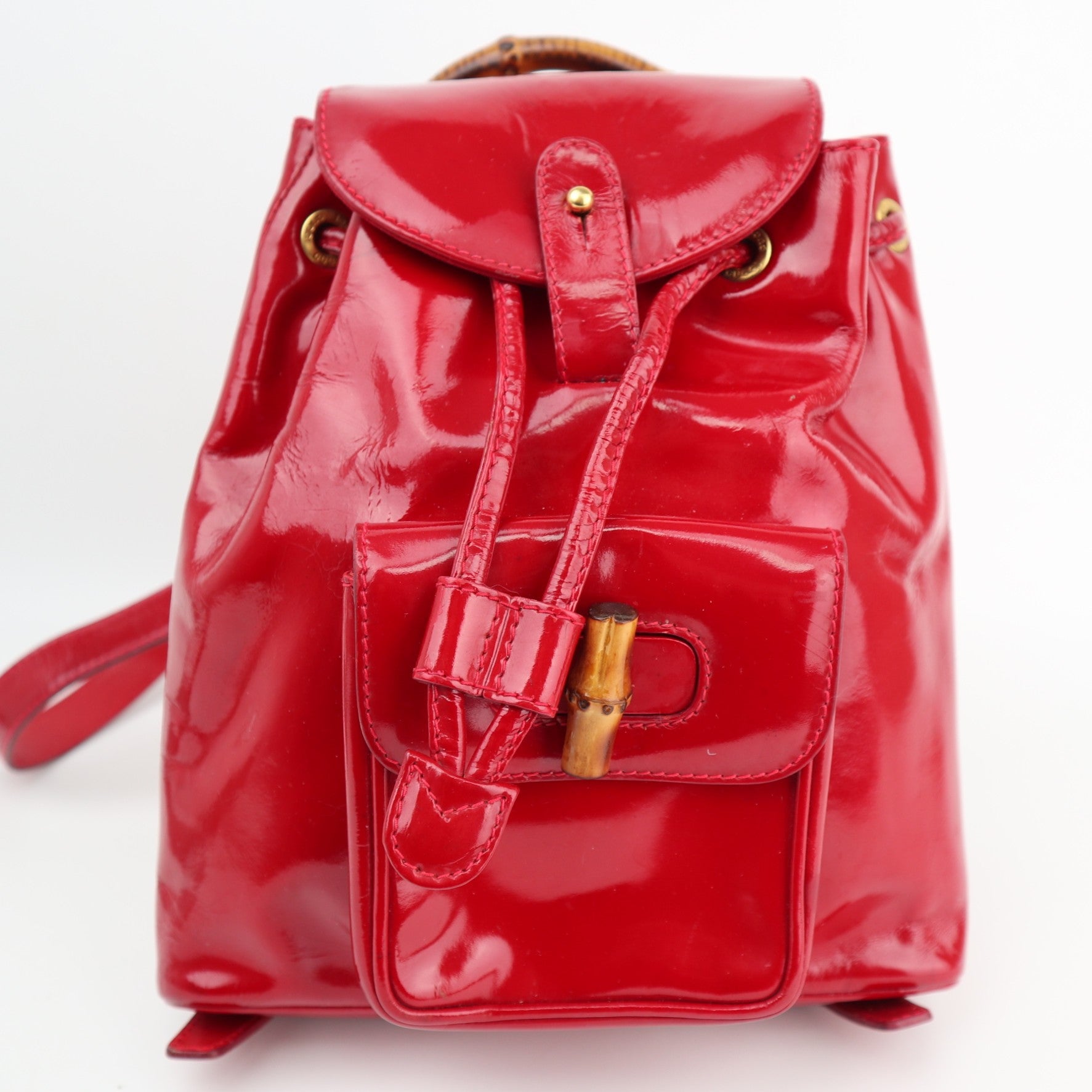 Gucci Backpack Mini Enamel Leather Backpack C1576 | Pre-Owned Very Good Leather, Enamel leather