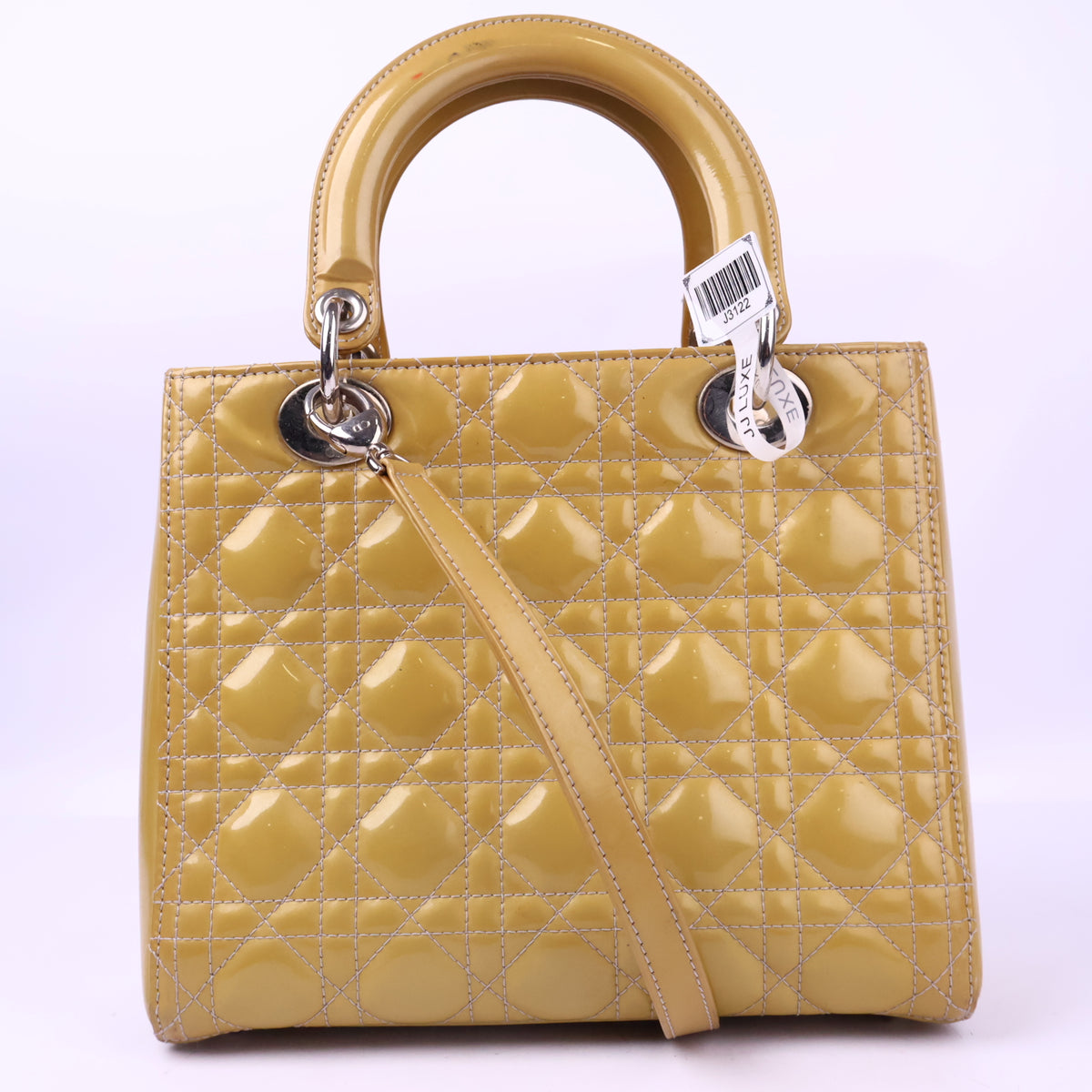 Dior Lady Dior Handbag Patent Leather Top Handle Bag J3122 | Pre-Owned Like New Leather