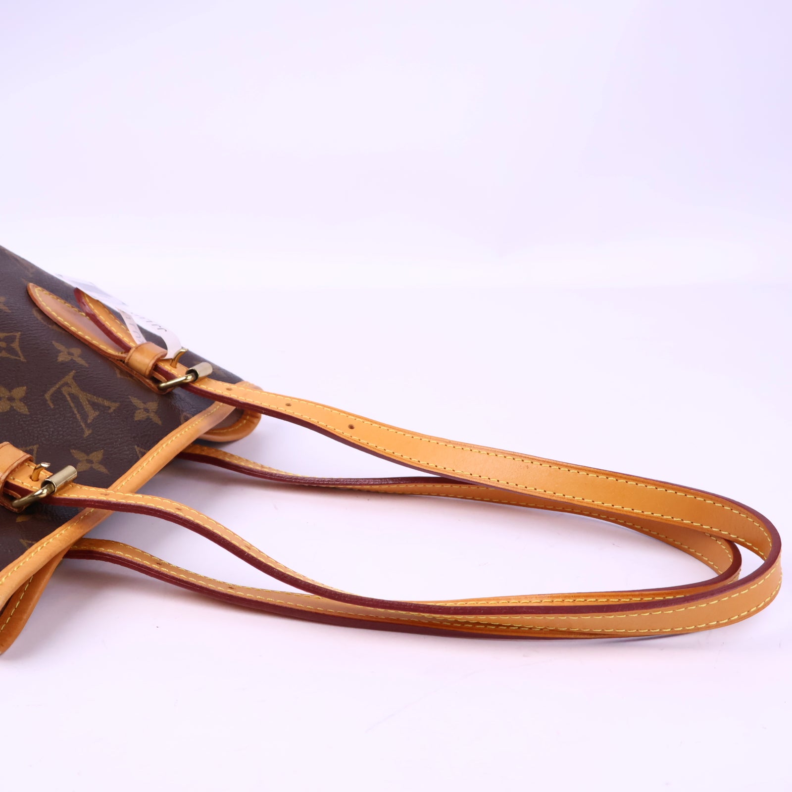 Louis Vuitton Petit Bucket Leather Monogram Bucket Bag J3162R | Pre-Owned Excellent Brown Monogram Canvas, Leather