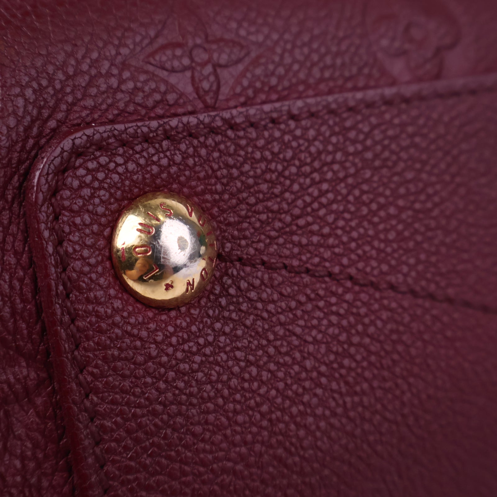 Louis Vuitton Aurore Monogram Empreinte Leather Speedy Bandouliere 25 Shoulder Bag J3127 | Pre-Owned Very Good Burgundy Monogram Empreinte Canvas, Leather