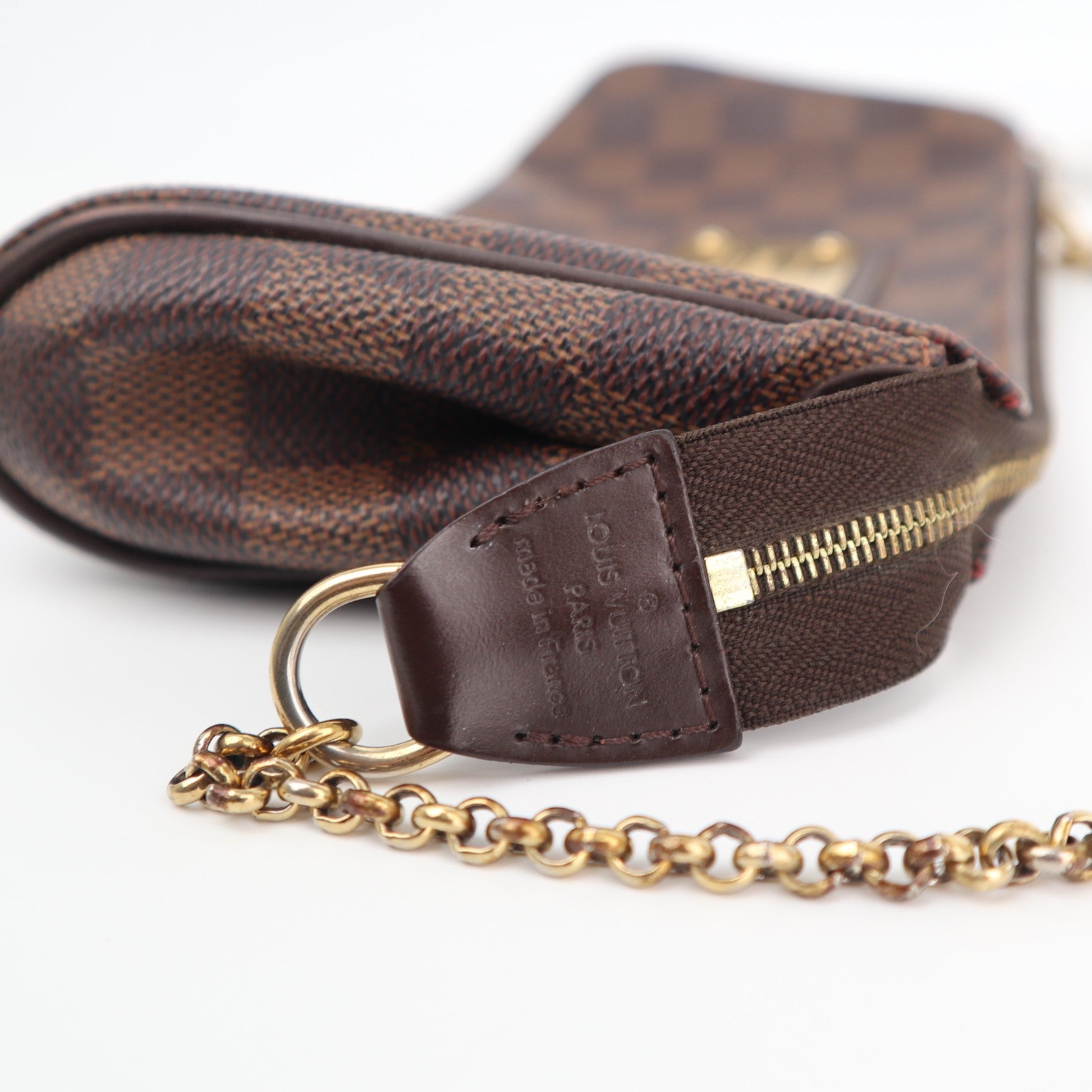 Louis Vuitton Damier Ebene Eva Clutch Clutch Bag C1581 | Pre-Owned Excellent Brown Damier Ebene Canvas