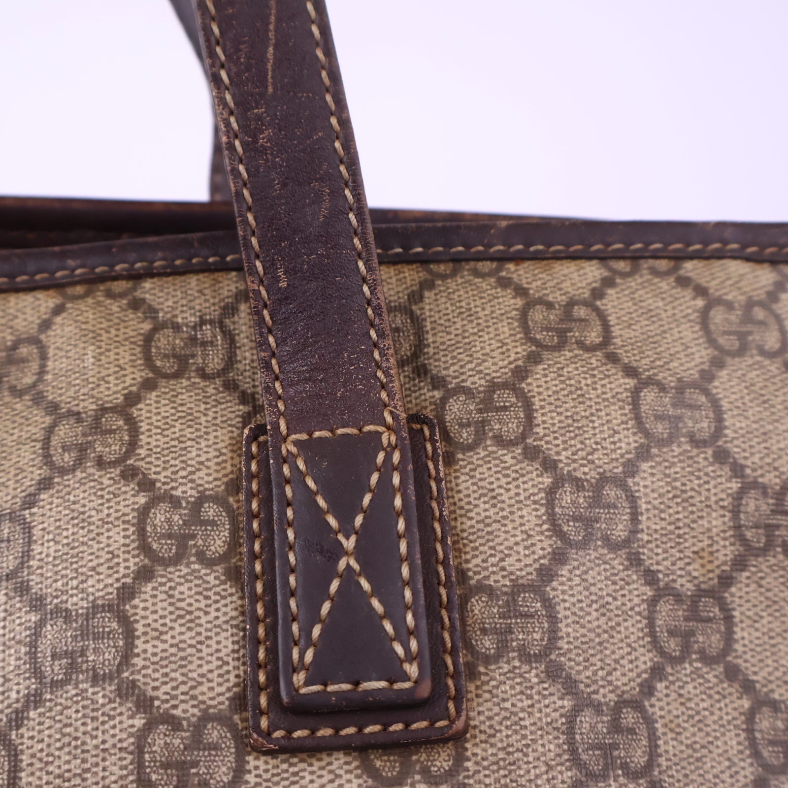 Gucci GG Supreme Canvas Tote Bag Tote Bag J3116 | Pre-Owned Excellent Brown GG Supreme Canvas