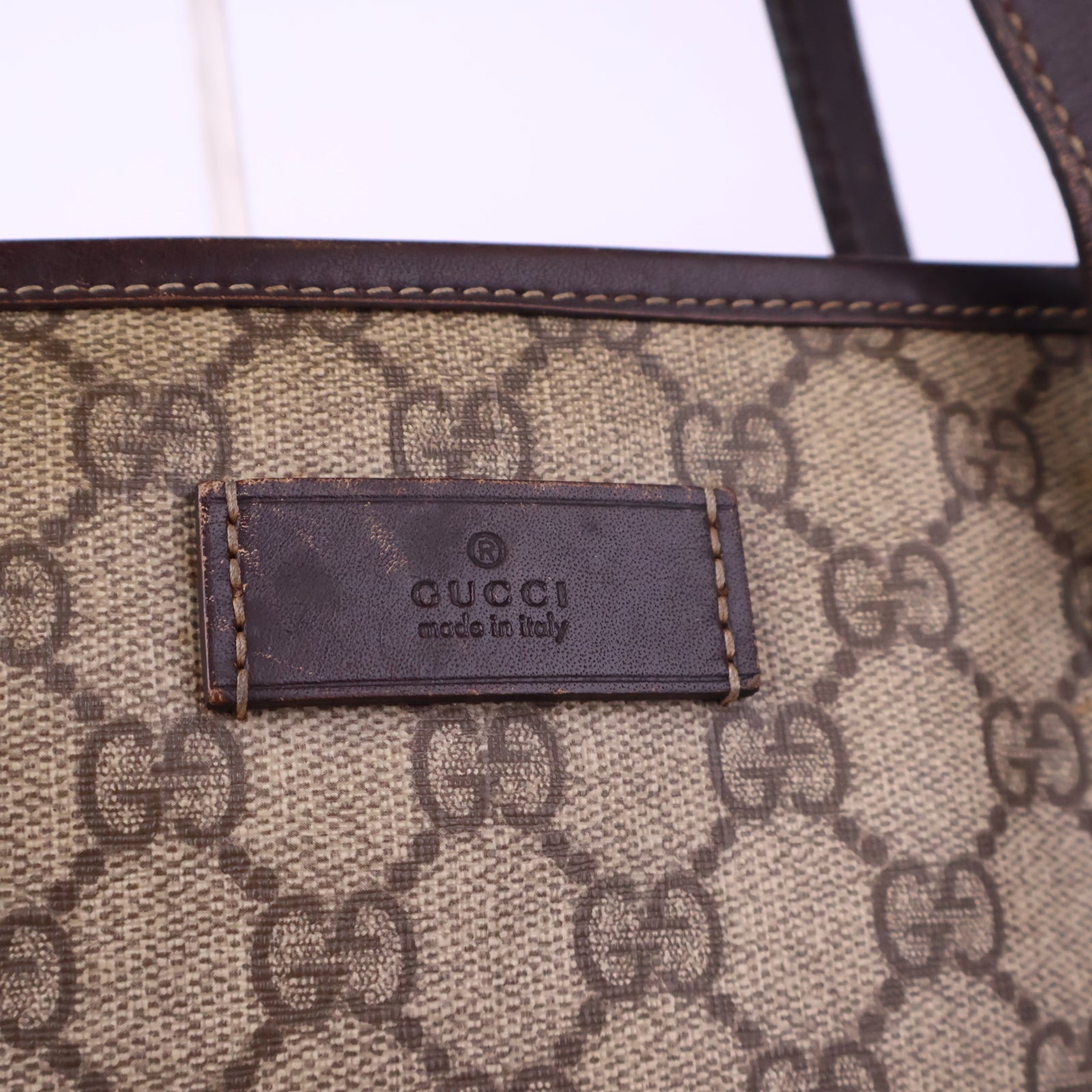 Gucci GG Supreme Canvas Tote Bag Tote Bag J3116 | Pre-Owned Excellent Brown GG Supreme Canvas