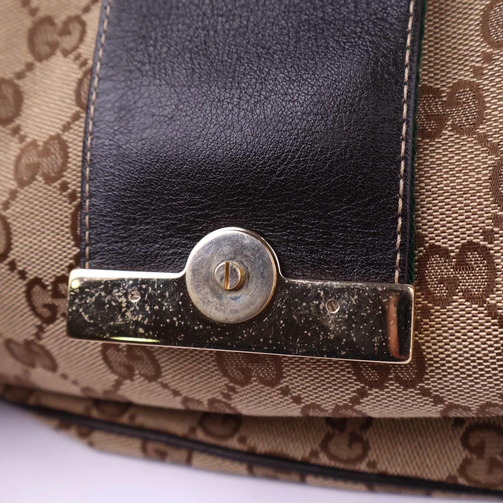 Gucci GG Canvas New Ladies Web Hobo Shoulder Bag J3119 | Pre-Owned Excellent Brown GG Monogram Canvas