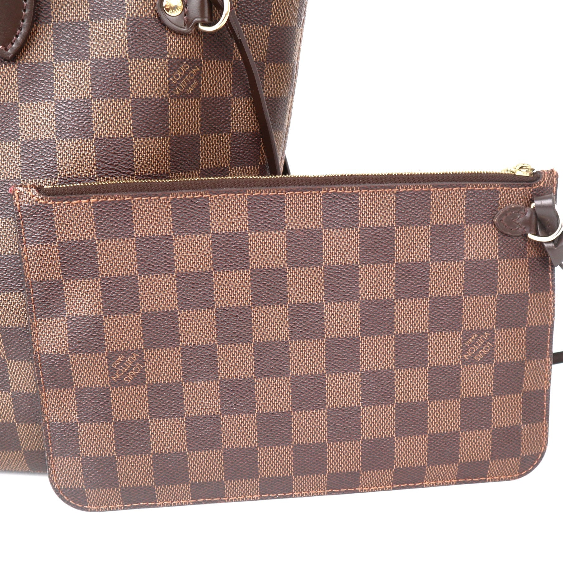 C1016 LOUIS VUITTON Neverfull MM Damier Ebene Tote Bag Purse-Pre Owned