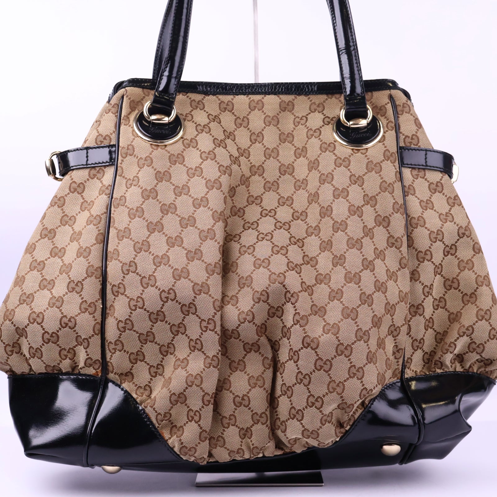 J3120 Gucci Shoulder Bag GG Canvas Full Moon | Pre-Owned Excellent Brown GG Canvas