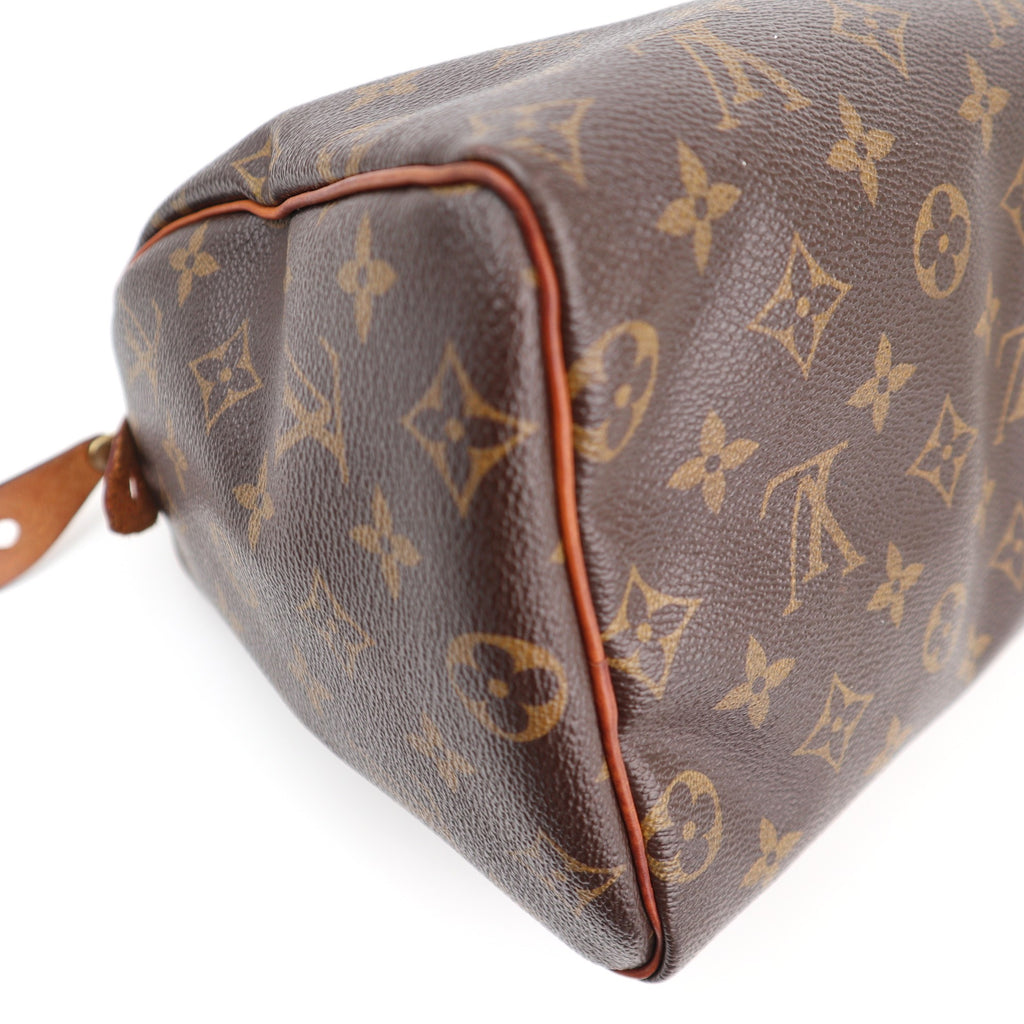 Louis Vuitton Monogram Canvas Speedy 25 Top Handle Bag C1588 | Pre-Owned Very Good Brown Monogram Canvas