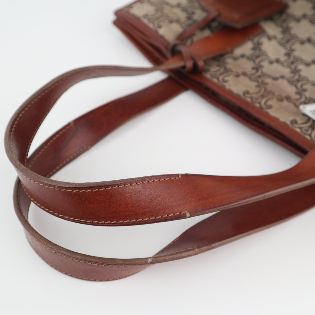 C2420 Celine Tote Bag Macadam | Pre-Owned Very Good Brown Canvas/Macadam