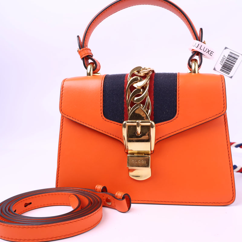 J3007 Gucci Shoulder Bag Sylvie Mini Chain Shoulder Bag | Pre-Owned Like New Leather