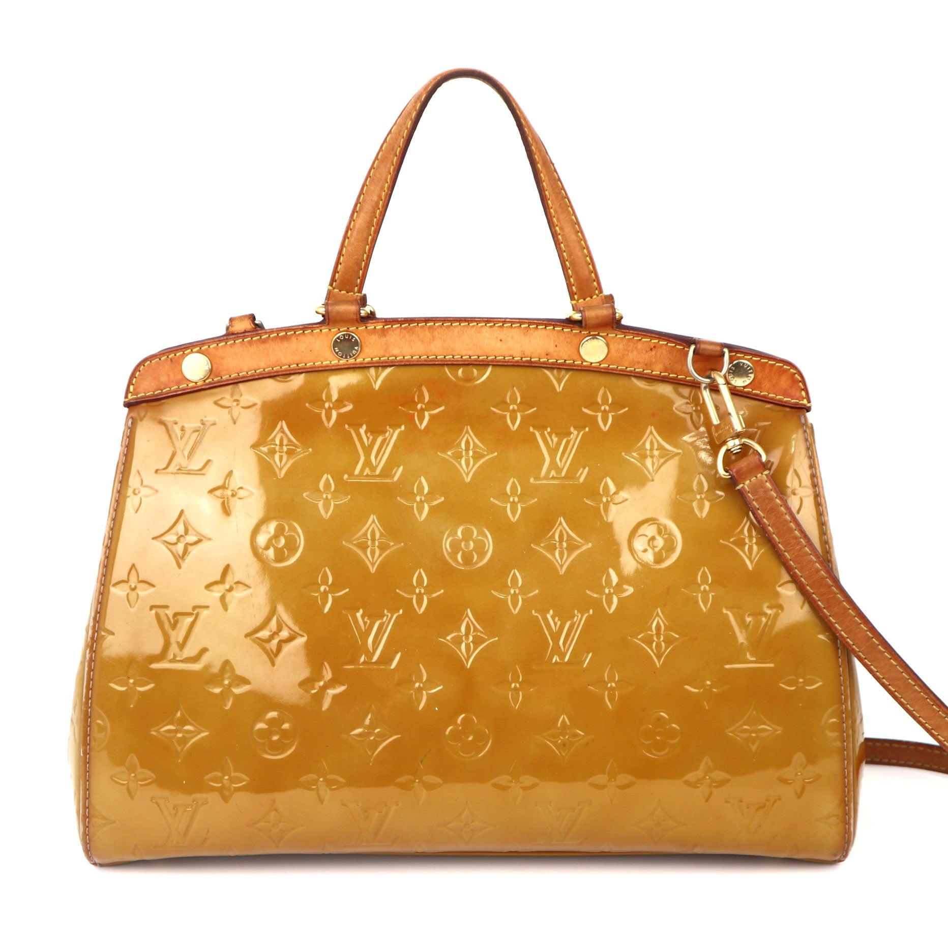 C1025 Louis Vuitton Brea  Patent Monogram MM Leather Handbag-Pre Owned
