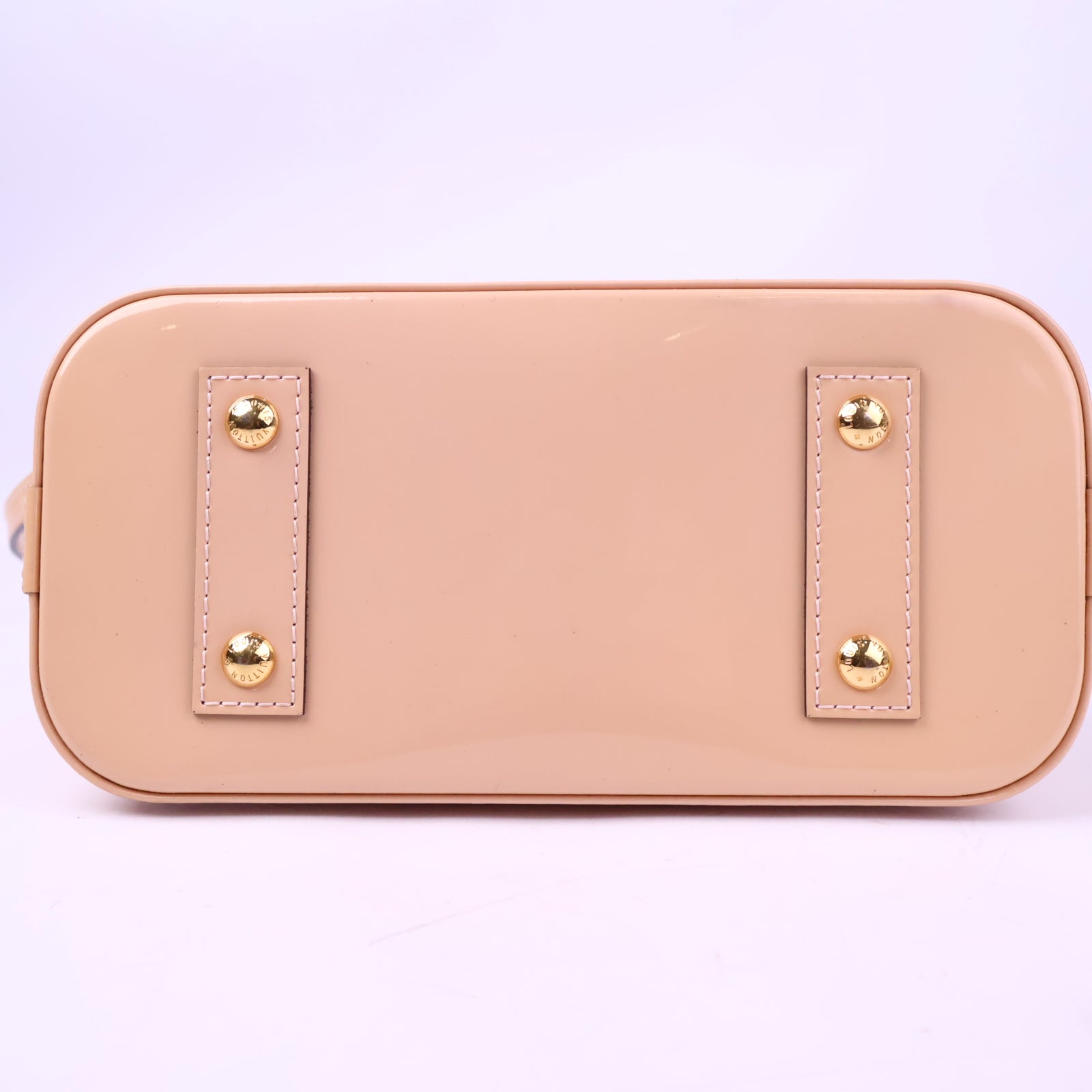 J3008 Louis Vuitton Top Handle Bag Alma BB Rose Angelique Monogram Vernis | Pre-Owned Like New Pink Monogram Vernis Canvas, Leather, Patent leather