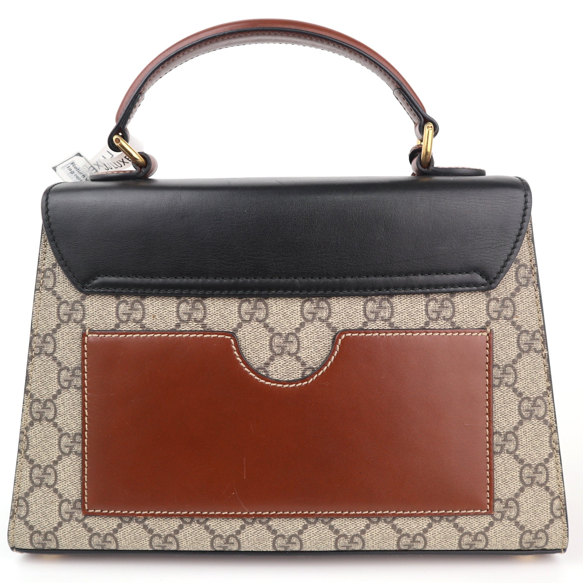 C2425 Gucci Top Handle Bag Padlock GG Supreme Top Handle | Pre-Owned Very Good Brown Canvas/GG Supreme