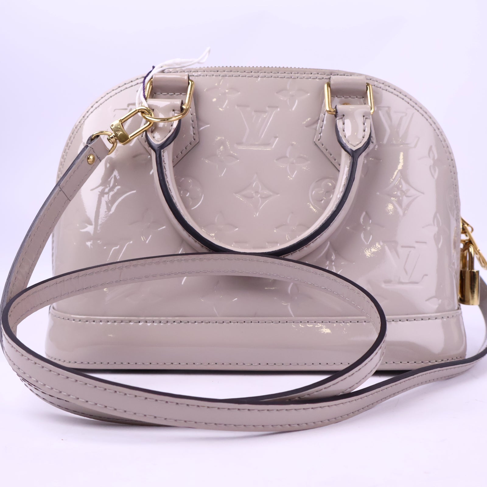 J3005 Louis Vuitton Top Handle Bag Alma BB Artsy White Monogram Vernis | Pre-Owned Like New White Monogram Vernis Canvas, Leather, Patent leather