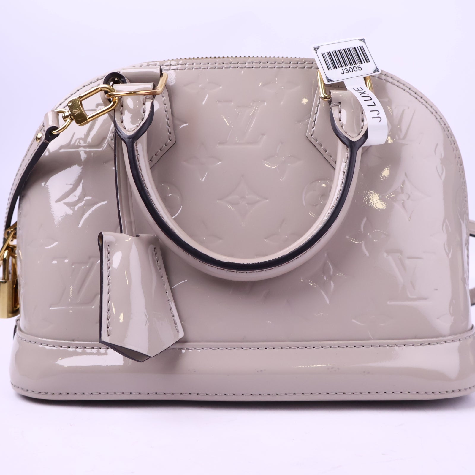 J3005 Louis Vuitton Top Handle Bag Alma BB Artsy White Monogram Vernis | Pre-Owned Like New White Monogram Vernis Canvas, Leather, Patent leather