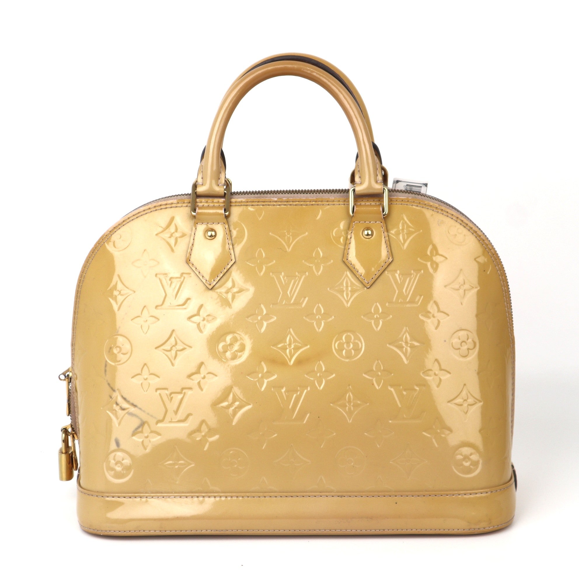 C1026 Louis Vuitton Handbag Alma PM Yellow Monogram Vernis Citrine-Pre Owned