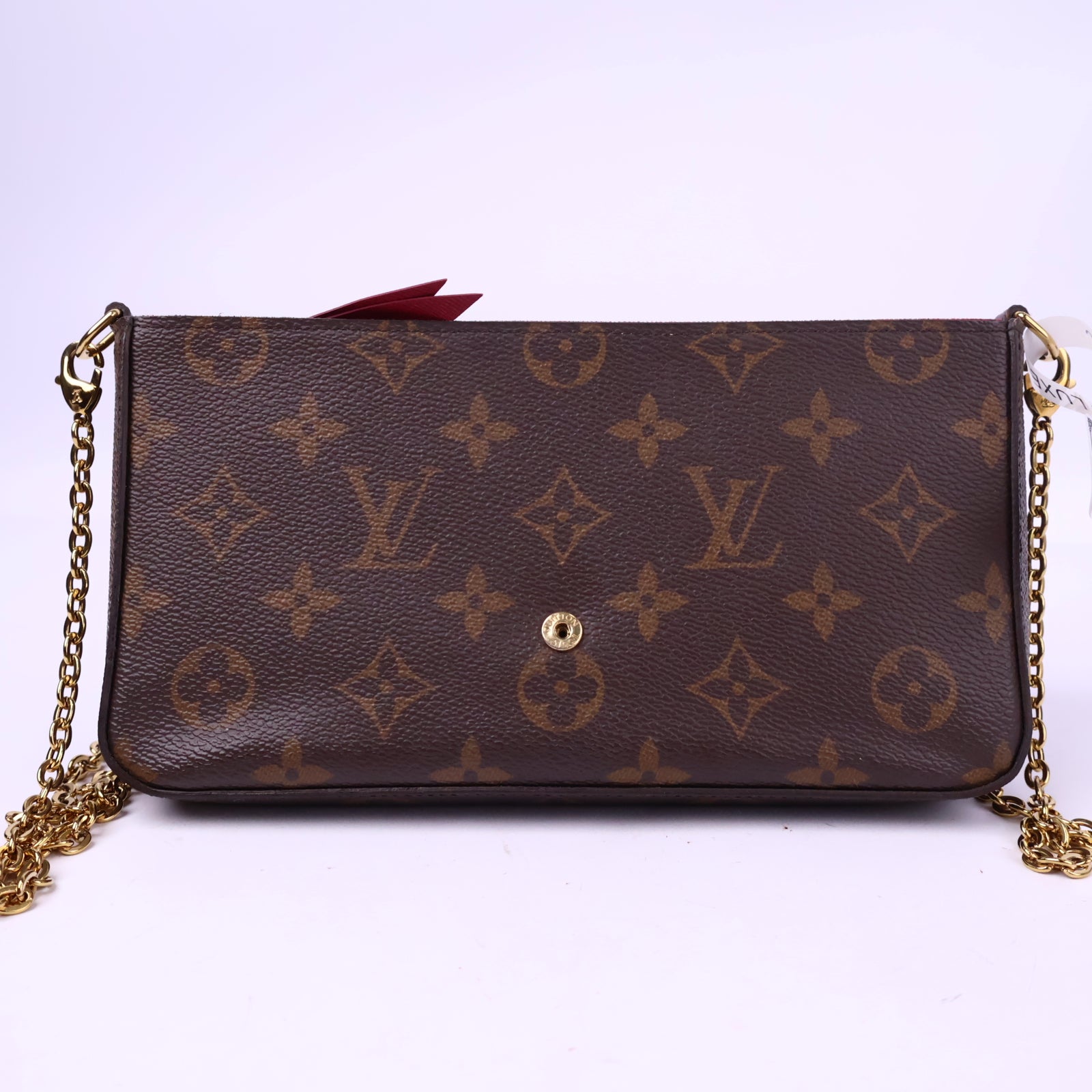 J2997 Louis Vuitton Mini Bag Felicie Pochette Monogram Canvas | Pre-Owned Like New Brown Monogram Canvas