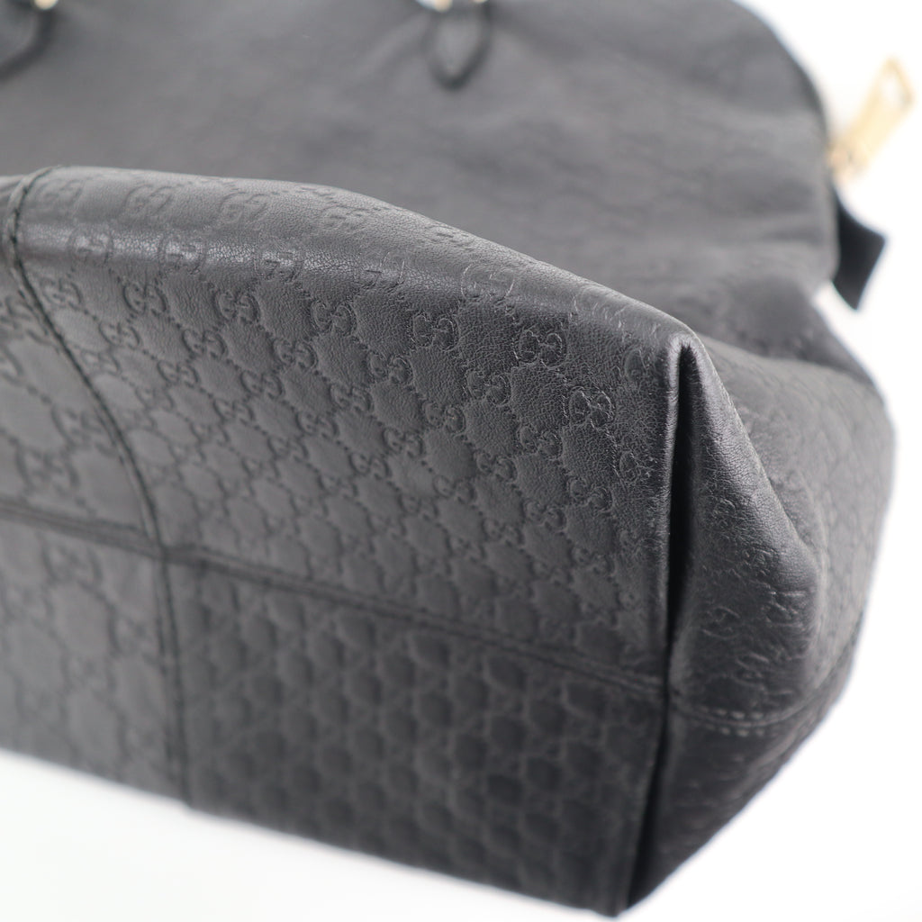 C2427 Gucci Tote Bag Microguccissima Black Large | Pre-Owned Very Good Black Microguccissima