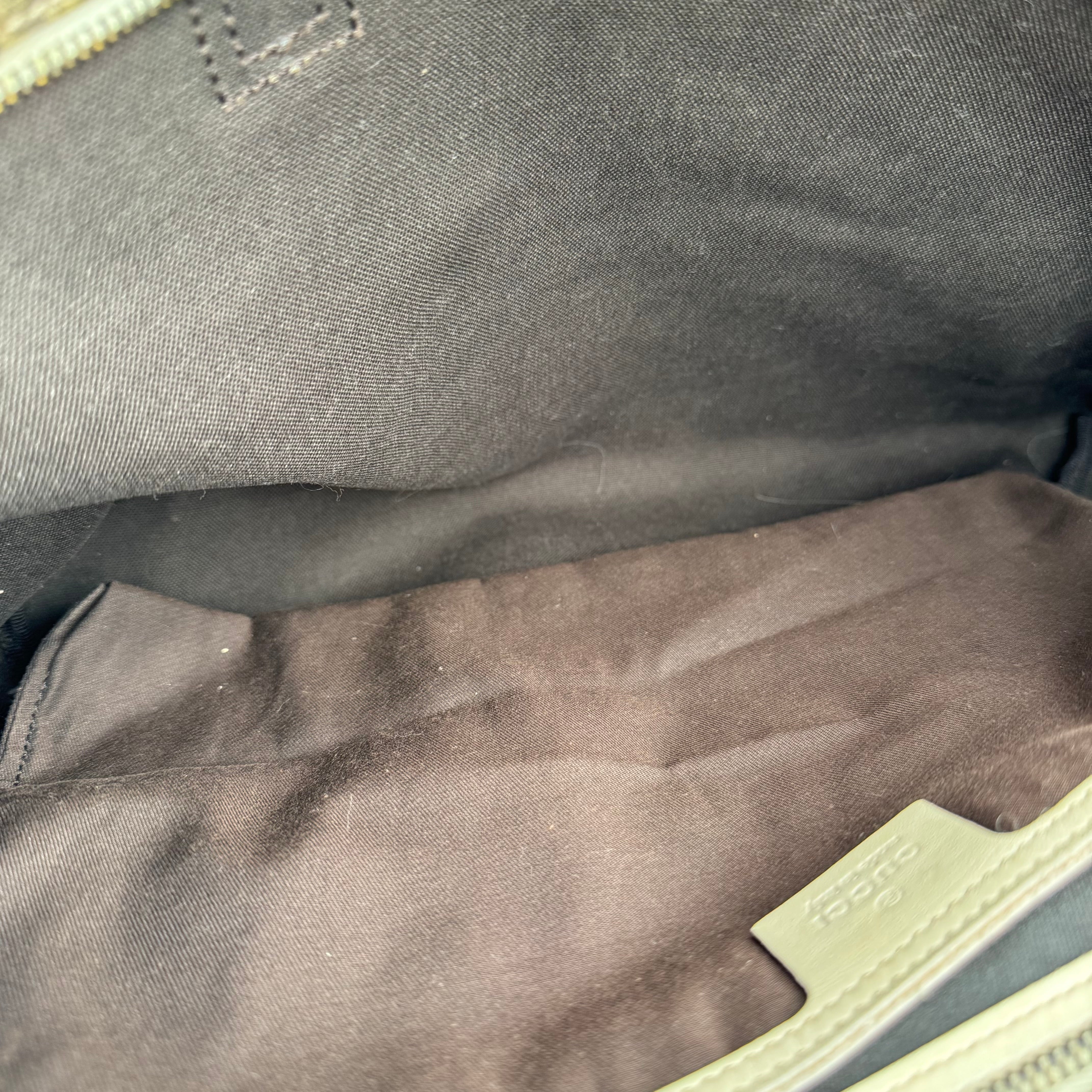 J1630 GUCCI GG Supreme Tote Bag PVC Leather Beige- Pre Owned