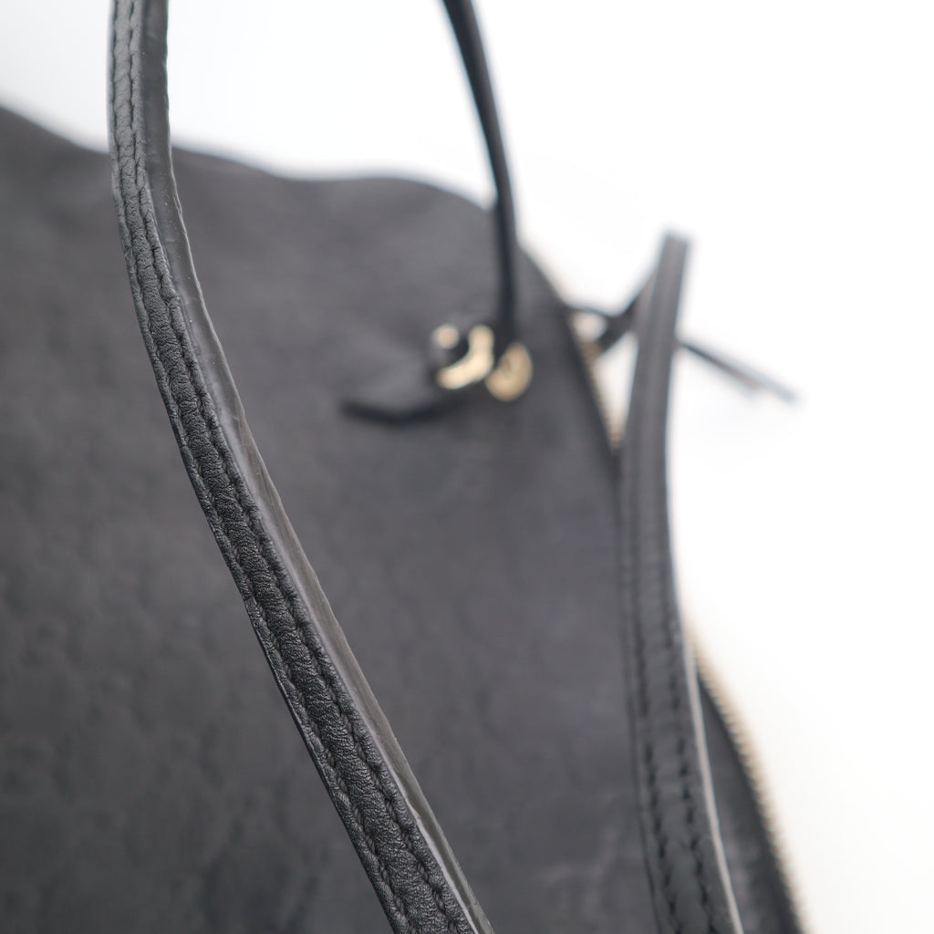 C2427 Gucci Tote Bag Microguccissima Black Large | Pre-Owned Very Good Black Microguccissima