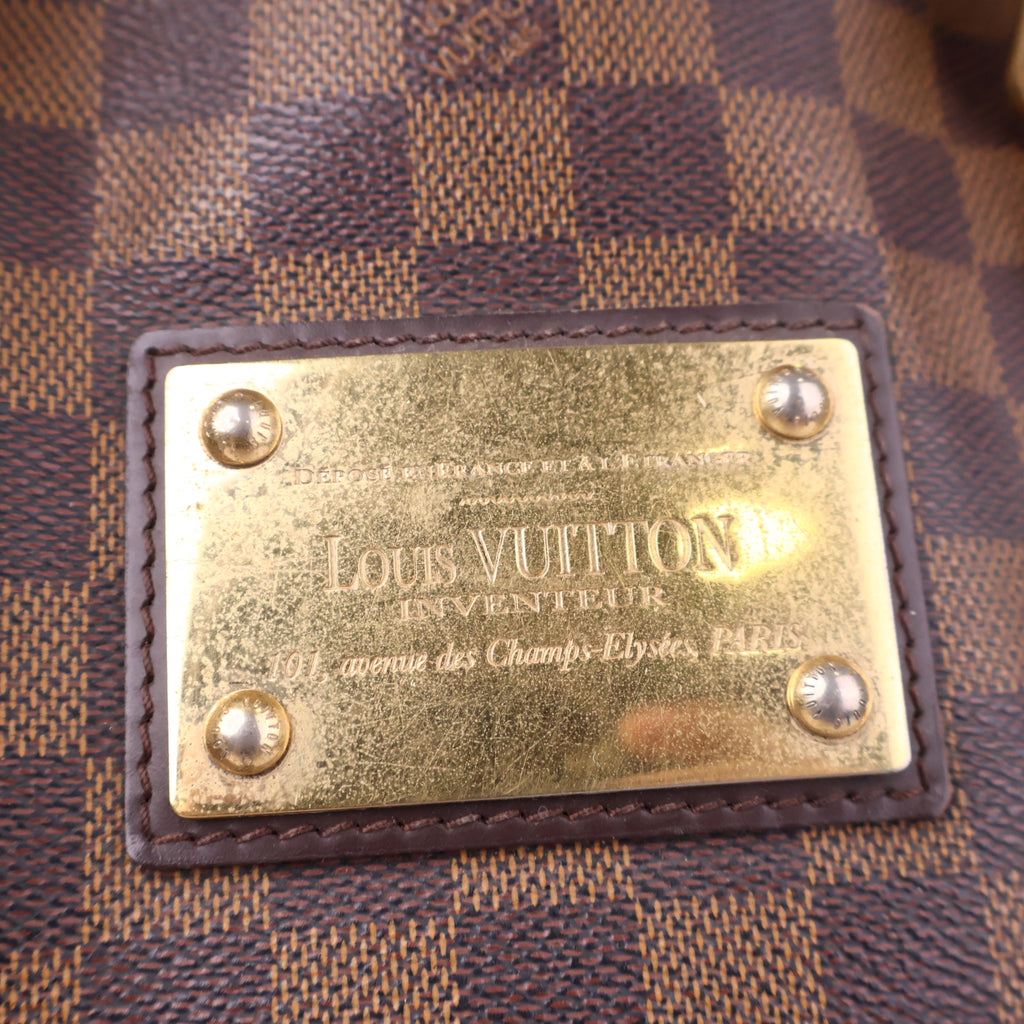 J3173R# Louis Vuitton Tote Bag Hampstead MM Damier Ebene | Pre-Owned Like New Brown Coated canvas, leather trim Damier Ebene