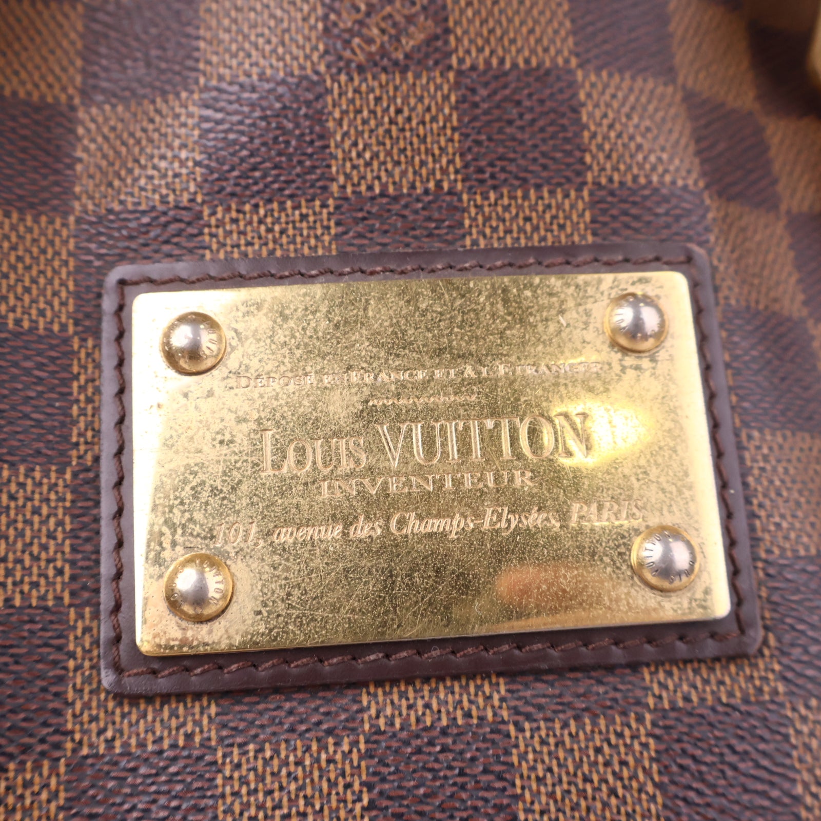 J3173R# Louis Vuitton Tote Bag Hampstead MM Damier Ebene | Pre-Owned Like New Brown Coated canvas, leather trim Damier Ebene