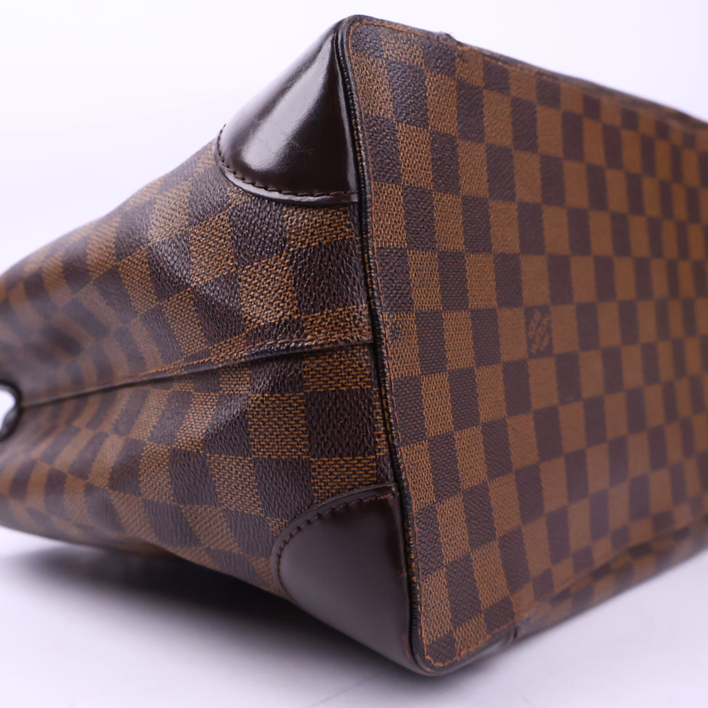J3173R# Louis Vuitton Tote Bag Hampstead MM Damier Ebene | Pre-Owned Like New Brown Coated canvas, leather trim Damier Ebene