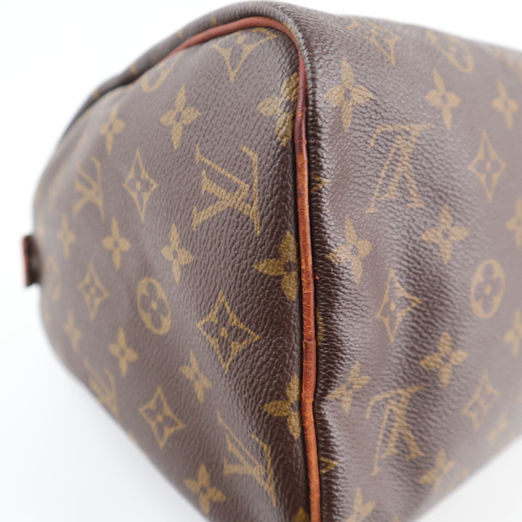 C2431 Louis Vuitton Top Handle Bag Speedy 30 Monogram Canvas | Pre-Owned Very Good Brown Canvas Monogram