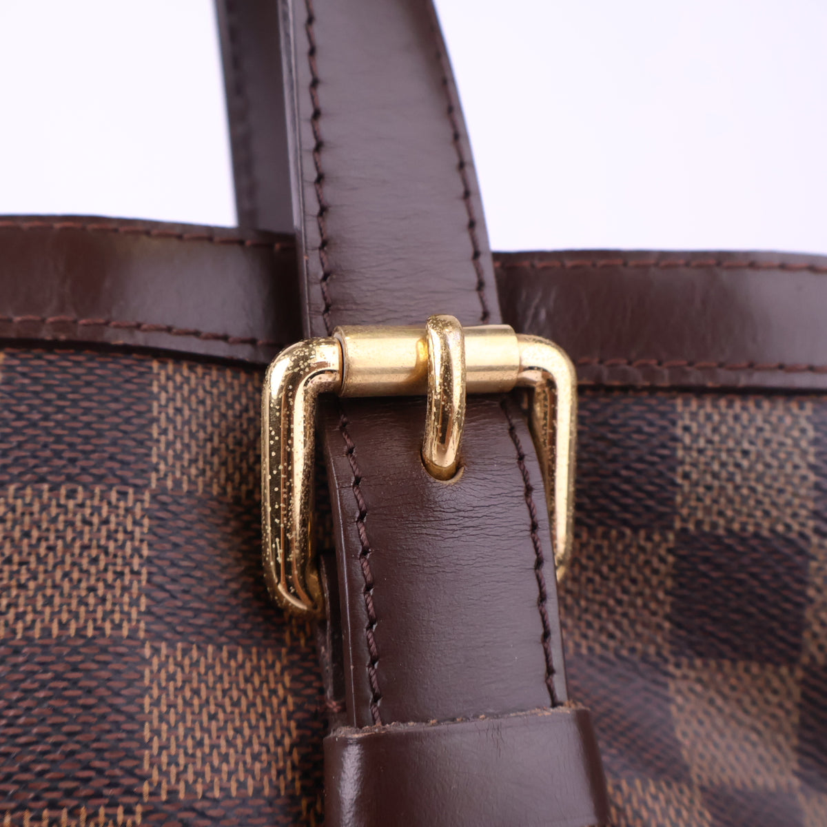J3187 Louis Vuitton Tote Bag Hampstead MM Damier Ebene | Pre-Owned Like New Brown Coated canvas, leather trim Damier Ebene