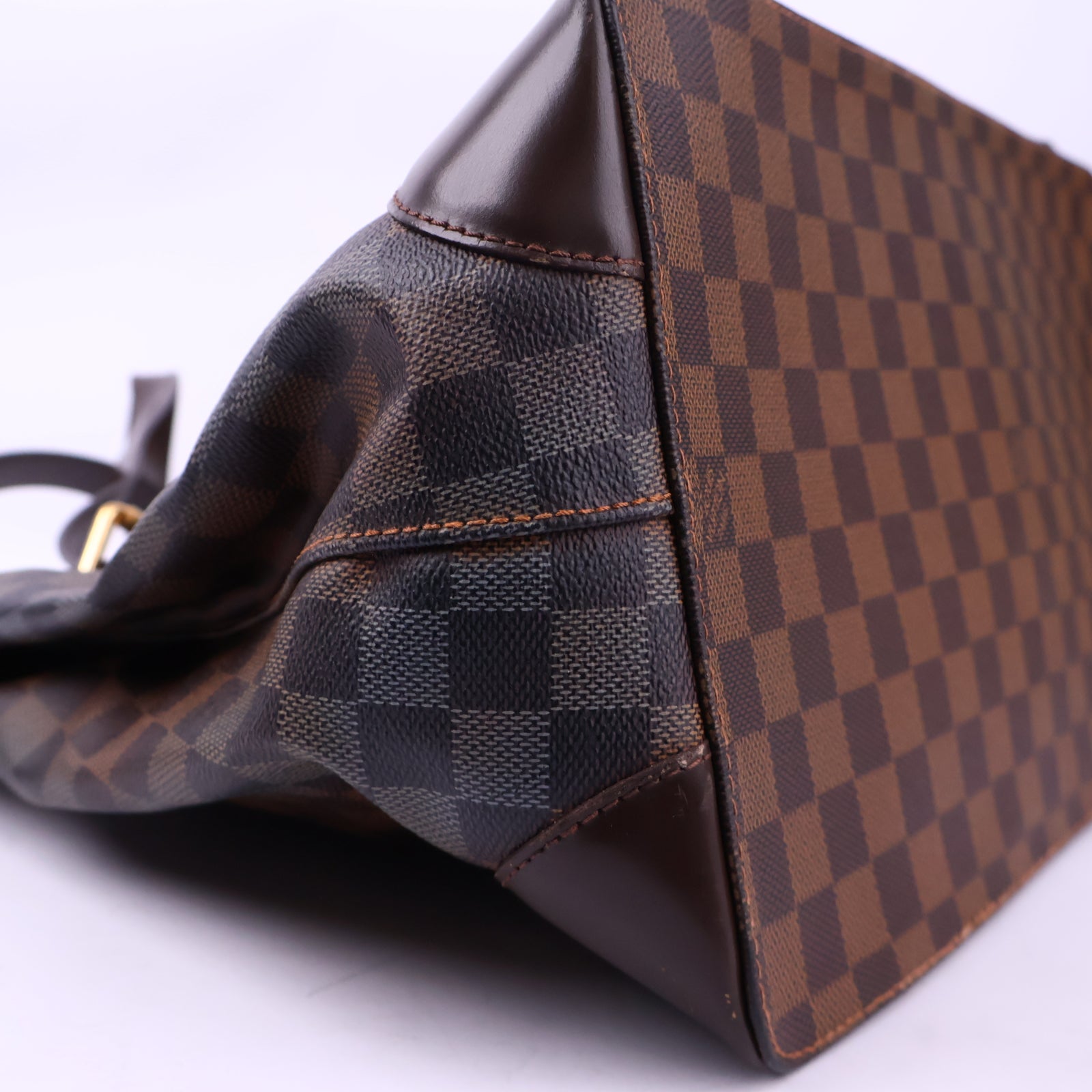 J3187 Louis Vuitton Tote Bag Hampstead MM Damier Ebene | Pre-Owned Like New Brown Coated canvas, leather trim Damier Ebene