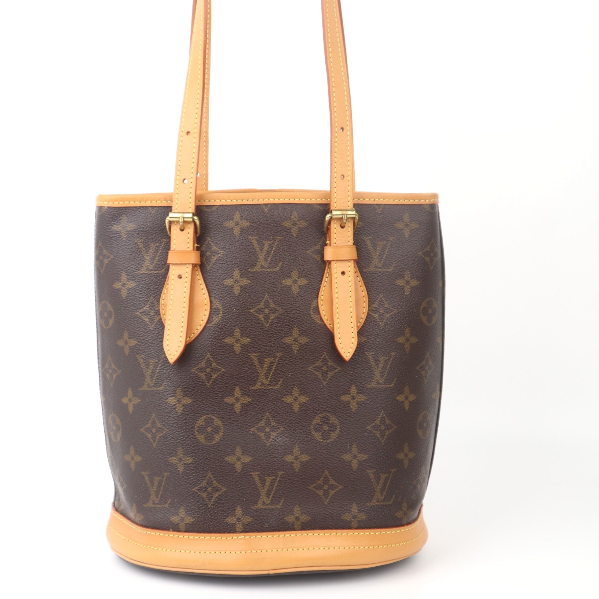 C1035 Louis Vuitton  Brown Monogram Petit Bucket Bag-Pre Owned