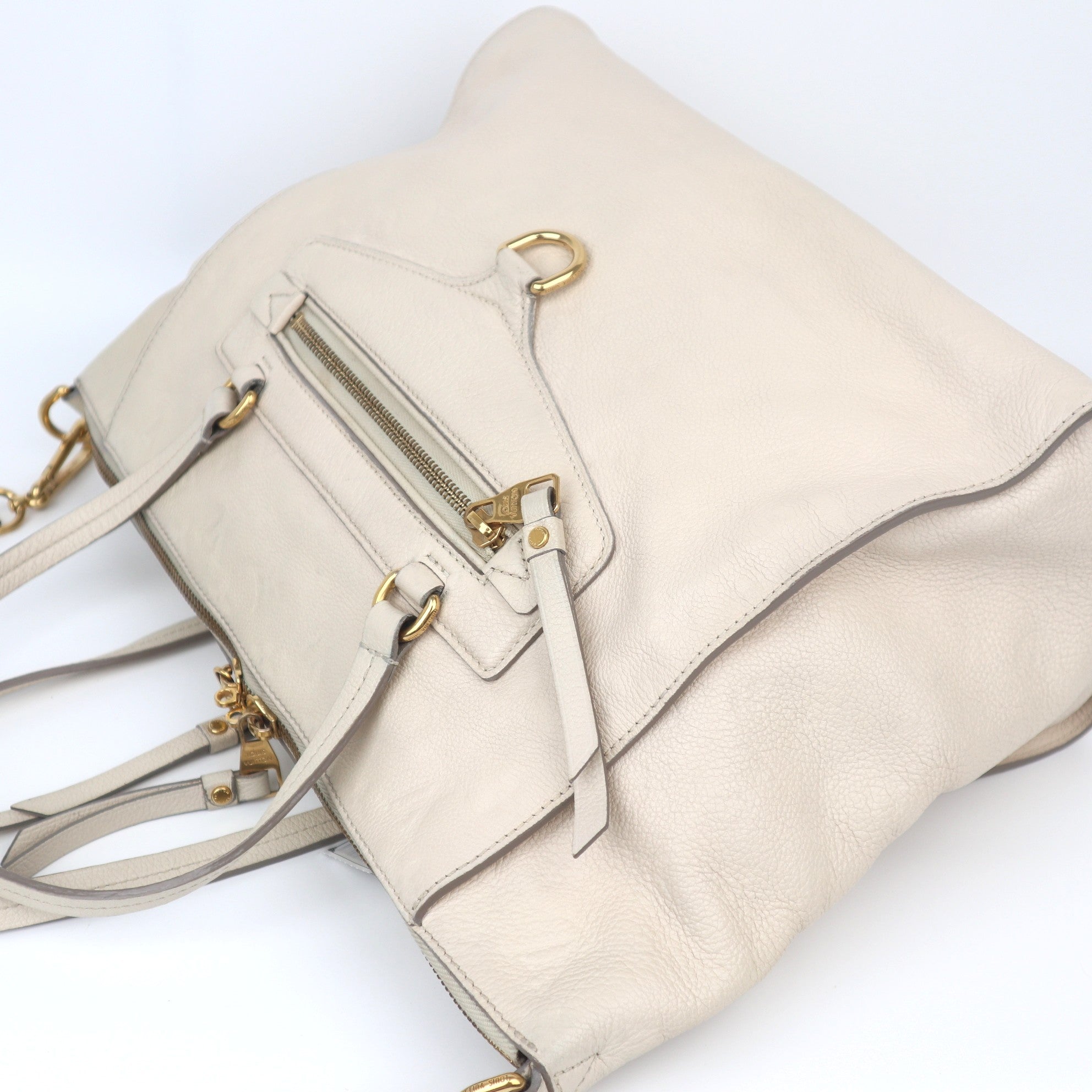 C1038# Louis Vuitton Neige Monogram Empreinte Leather Lumineuse  Bag-Pre Owned