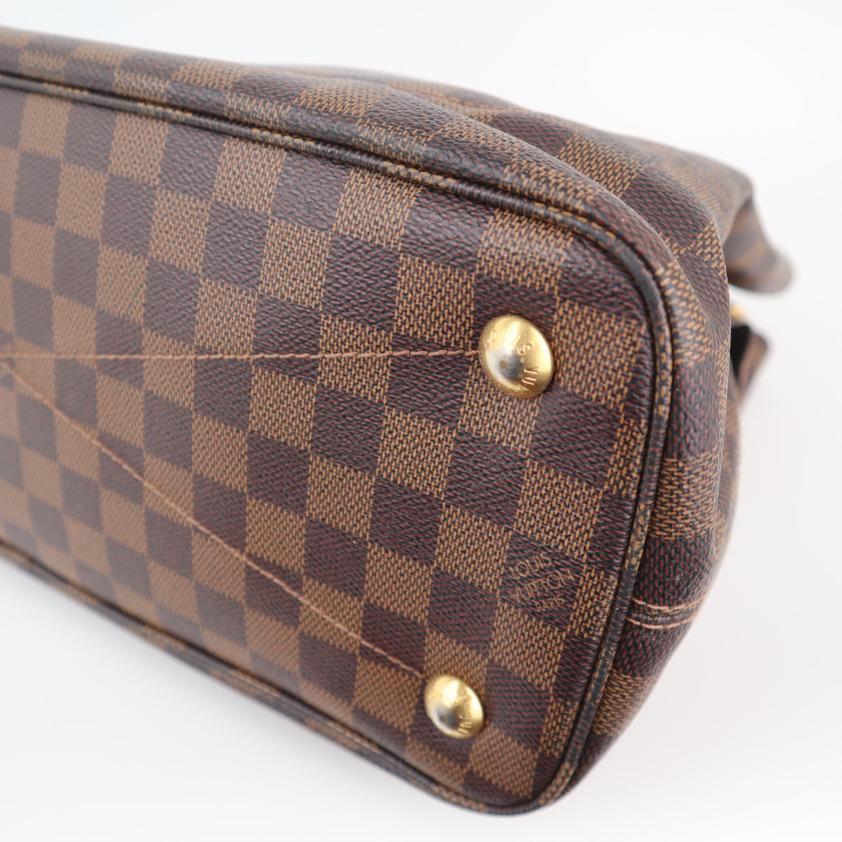 C2445 Louis Vuitton Shoulder Bag Damier Ebene Ascot | Pre-Owned Very Good Brown Canvas Damier Ebene