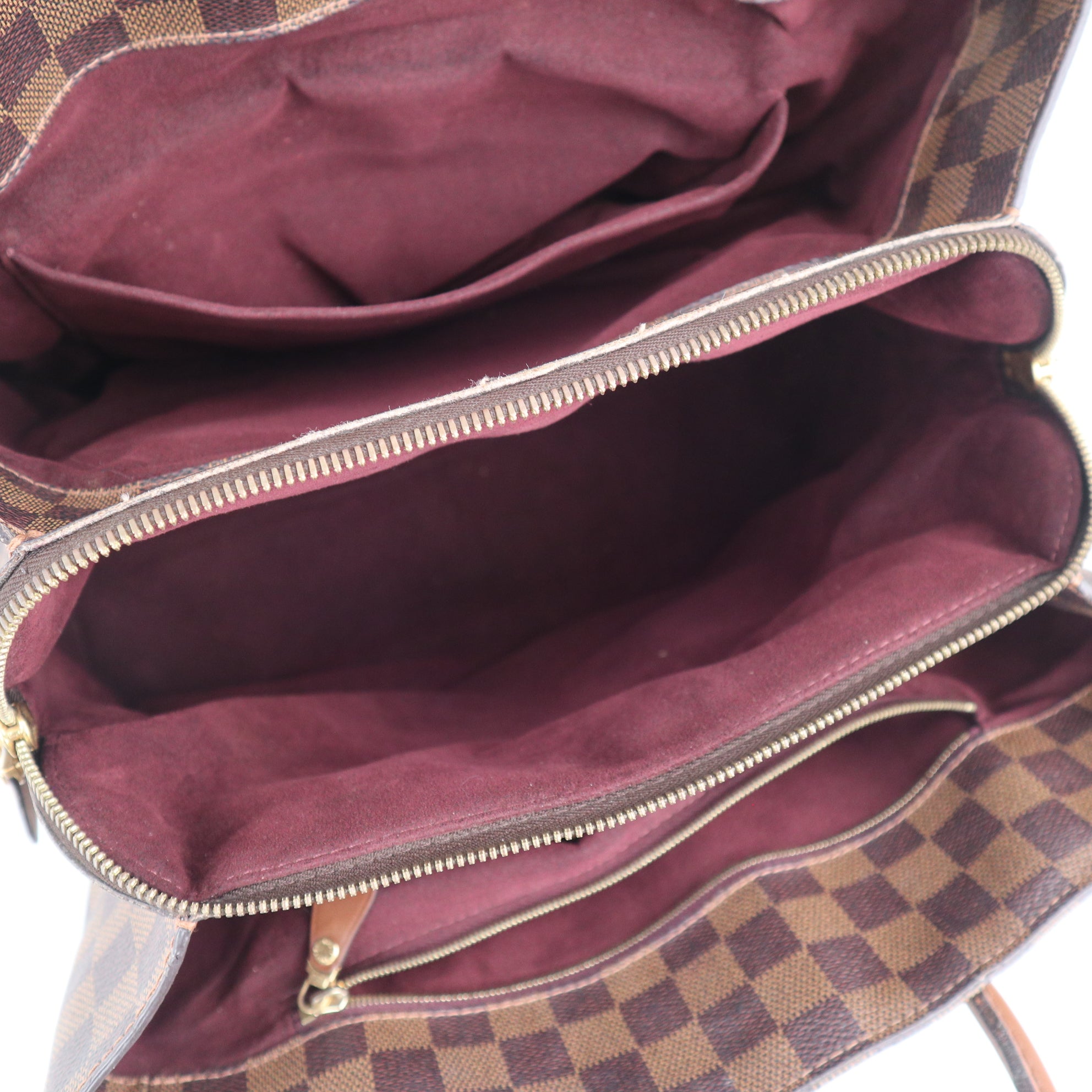 C2445 Louis Vuitton Shoulder Bag Damier Ebene Ascot | Pre-Owned Very Good Brown Canvas Damier Ebene