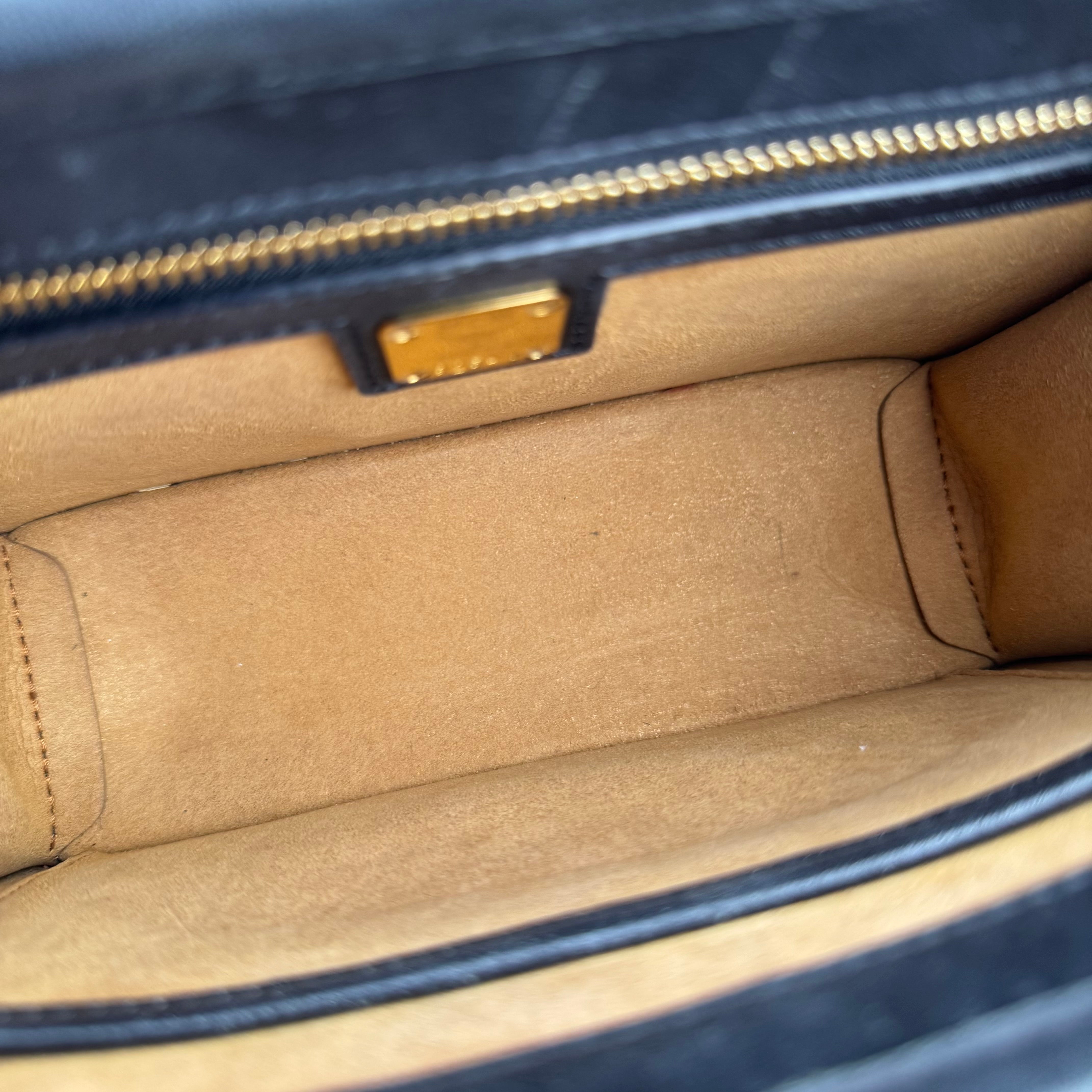 J1606 MCM Patricia Blocked Small Satchel- Pre Owned