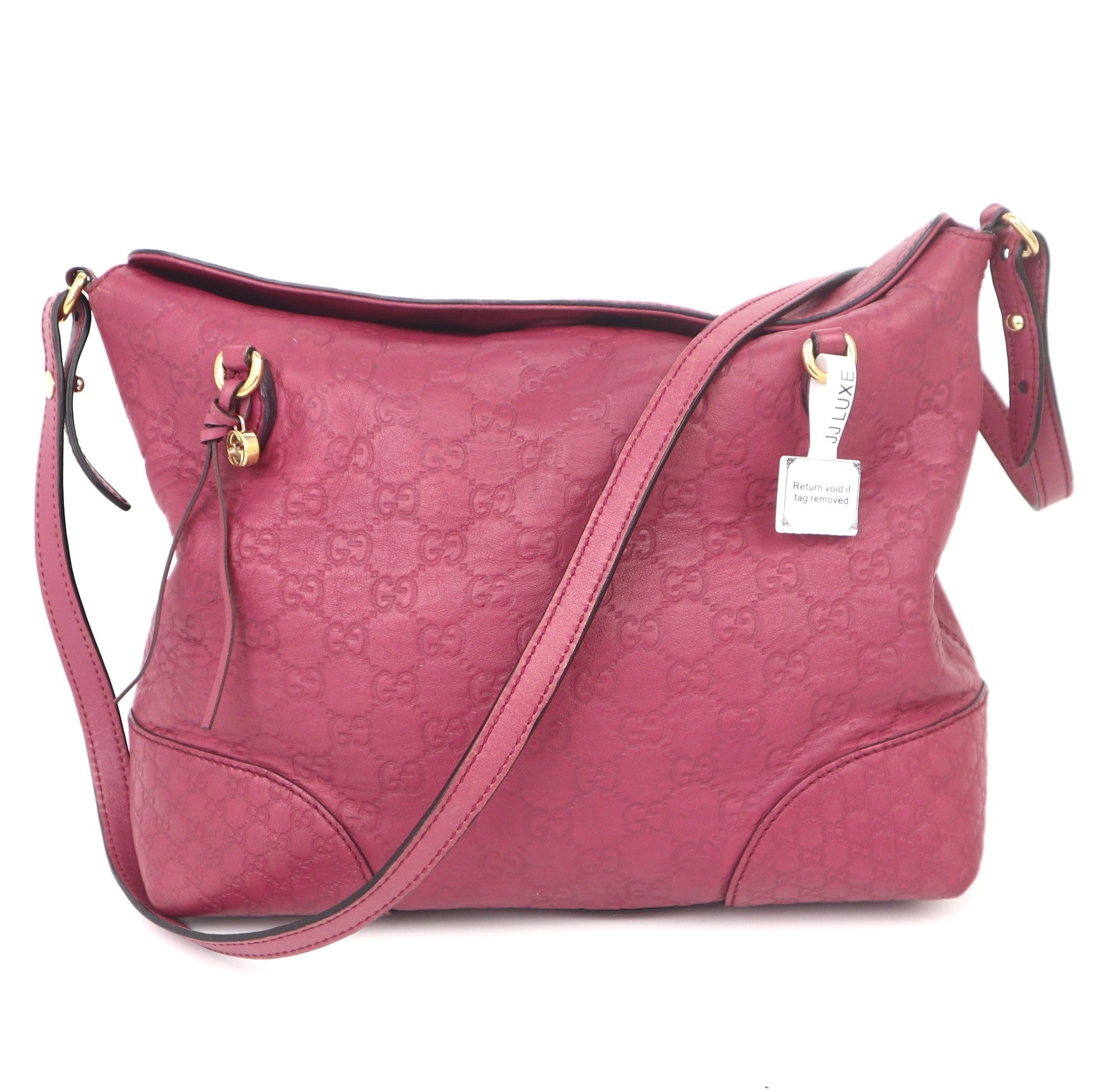 C1041 Gucci guccissima bree foldover medium pink tote bag-Pre Owned