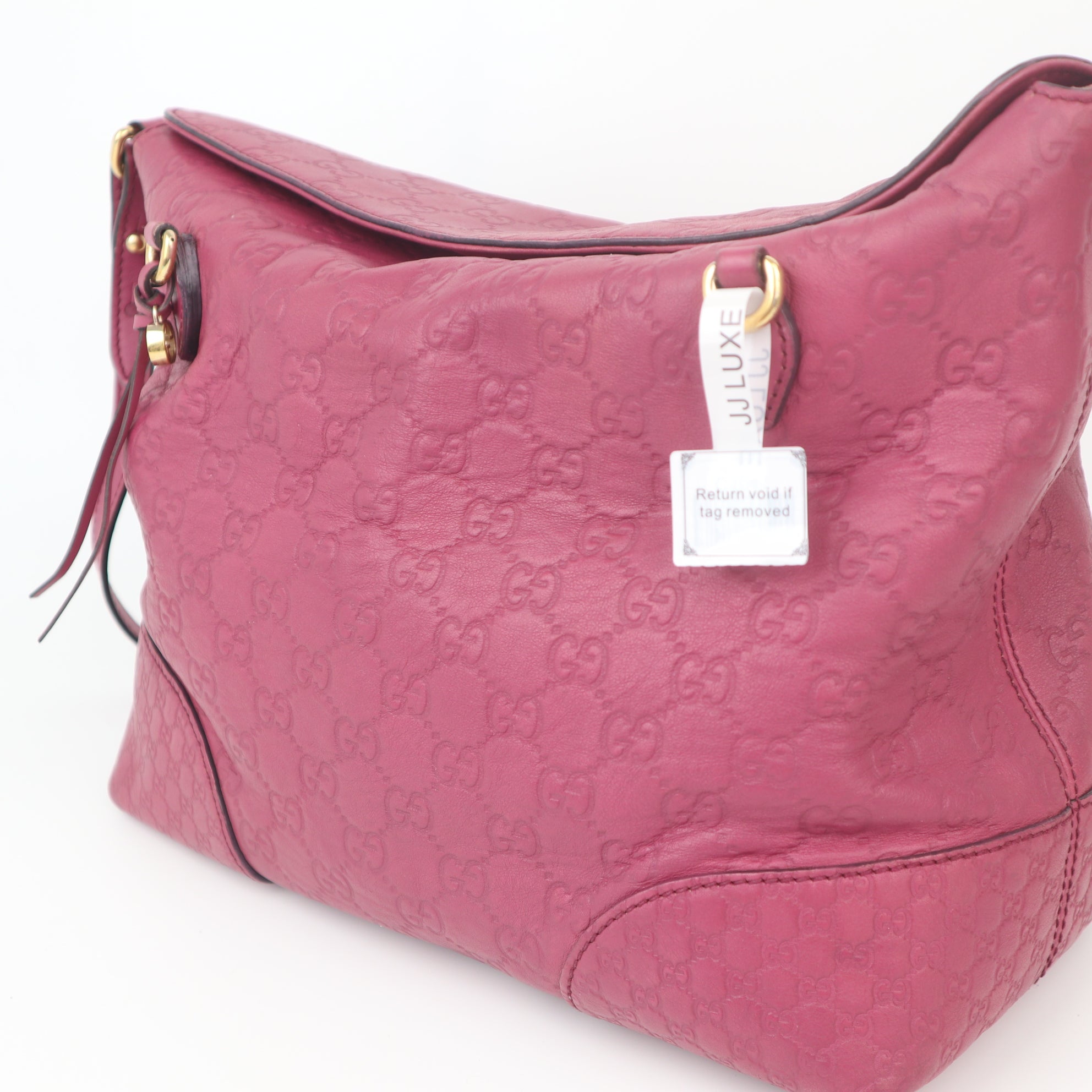 C1041 Gucci guccissima bree foldover medium pink tote bag-Pre Owned