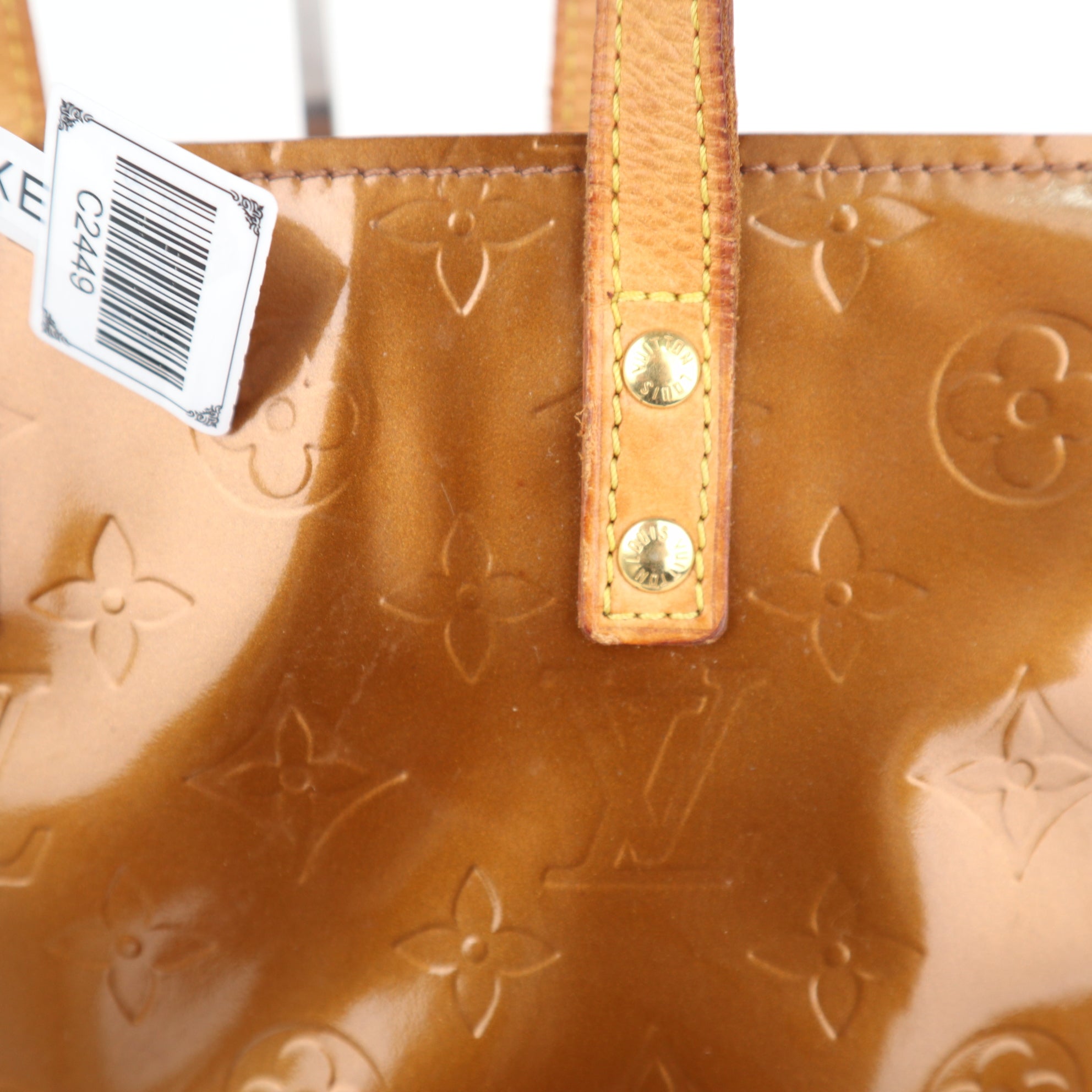 C2449 Louis Vuitton Tote Bag Monogram Vernis Reade PM | Pre-Owned Very Good Brown Canvas, Leather, Patent Leather Monogram