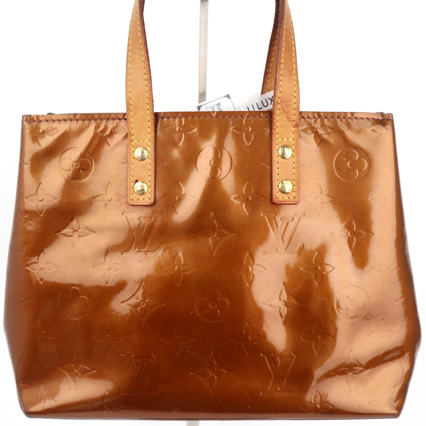 C2449 Louis Vuitton Tote Bag Monogram Vernis Reade PM | Pre-Owned Very Good Brown Canvas, Leather, Patent Leather Monogram