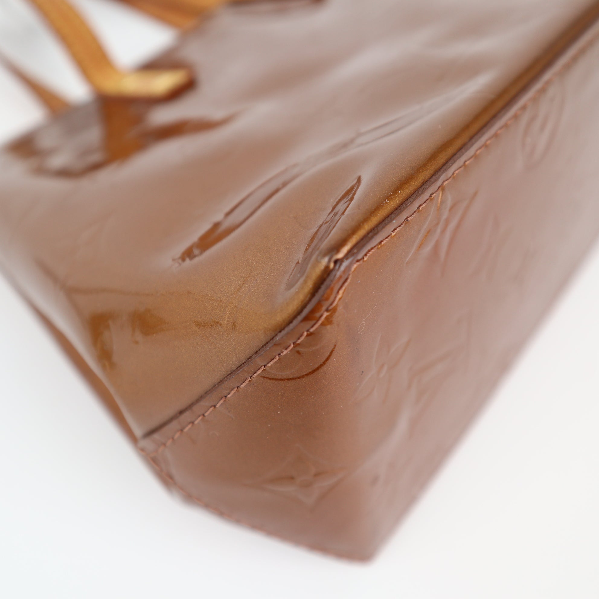 C2449 Louis Vuitton Tote Bag Monogram Vernis Reade PM | Pre-Owned Very Good Brown Canvas, Leather, Patent Leather Monogram