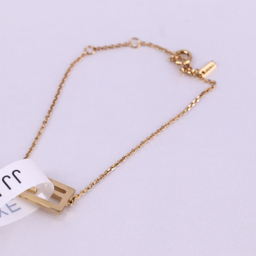 J2982 Fendi  Bracelet F IS Bracelet | Pre-Owned Like New Gold-tone Logo Metal