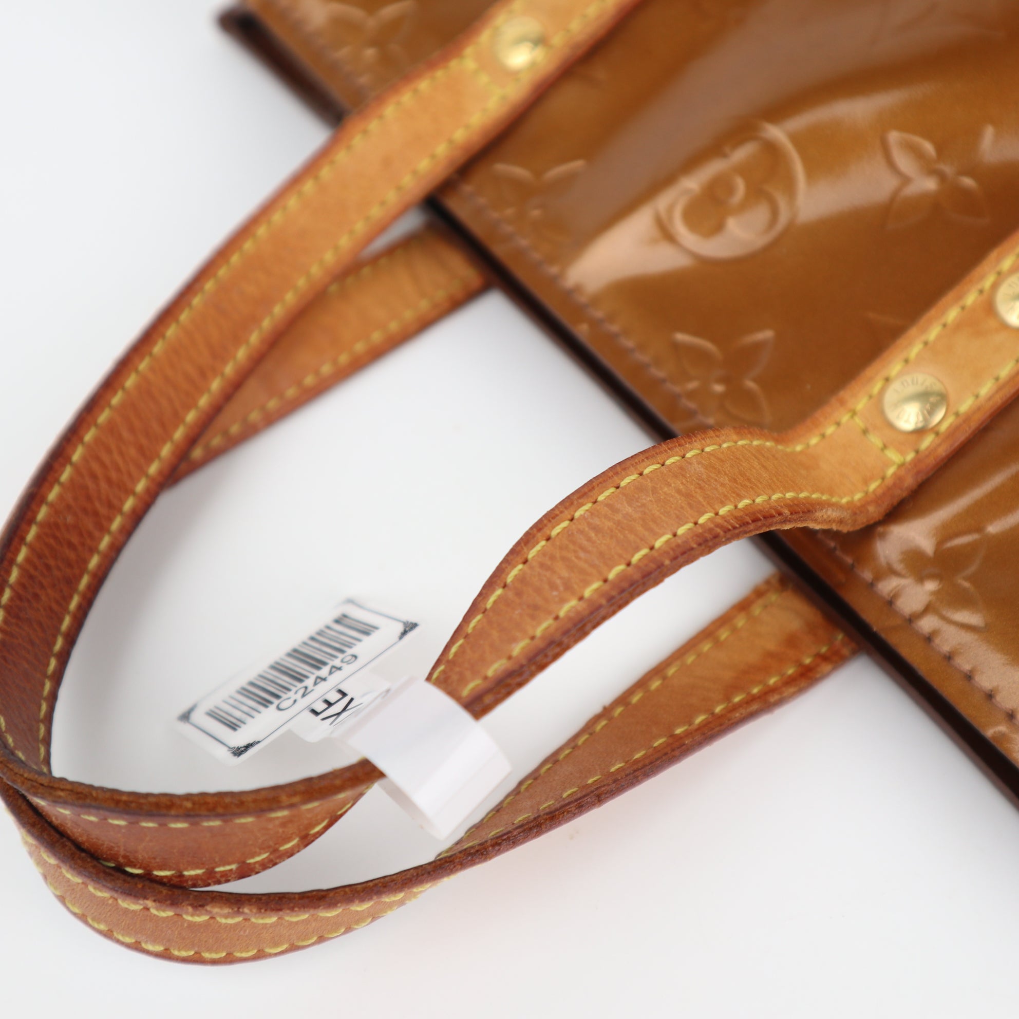 C2449 Louis Vuitton Tote Bag Monogram Vernis Reade PM | Pre-Owned Very Good Brown Canvas, Leather, Patent Leather Monogram