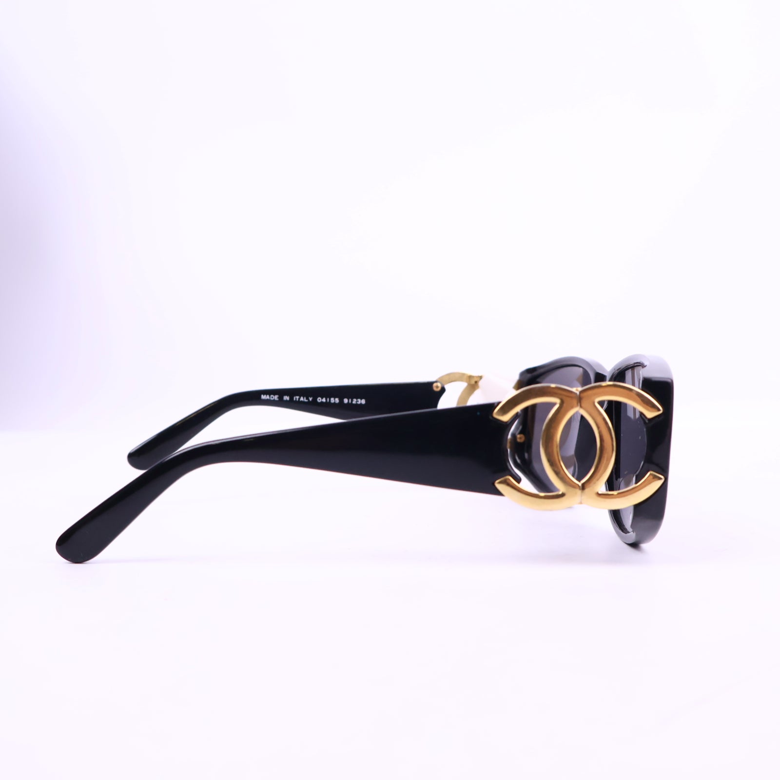 J2999 Chanel Sunglasses COCO Logos 02461 94305 | Pre-Owned Like New Black Logo Metal