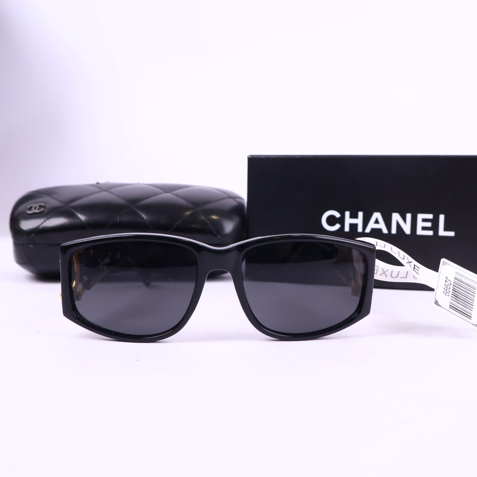 J2999 Chanel Sunglasses COCO Logos 02461 94305 | Pre-Owned Like New Black Logo Metal