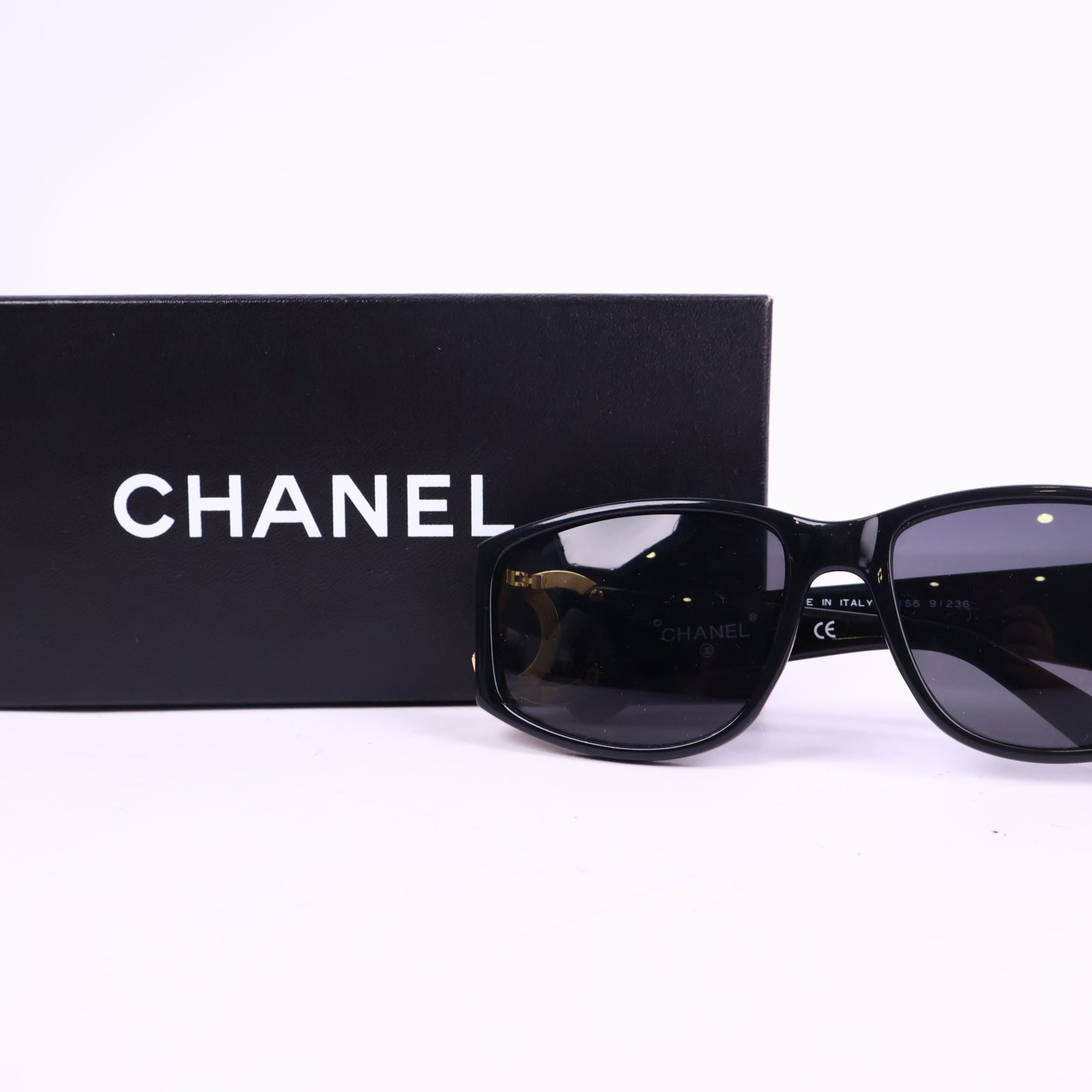 J2999 Chanel Sunglasses COCO Logos 02461 94305 | Pre-Owned Like New Black Logo Metal