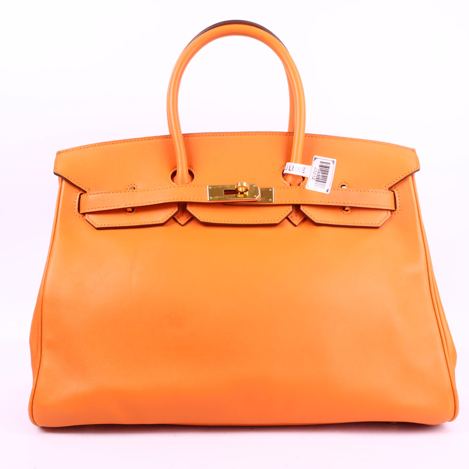 J3212 Hermes Top Handle Bag Birkin 35 | Pre-Owned Like New Orange Swift leather